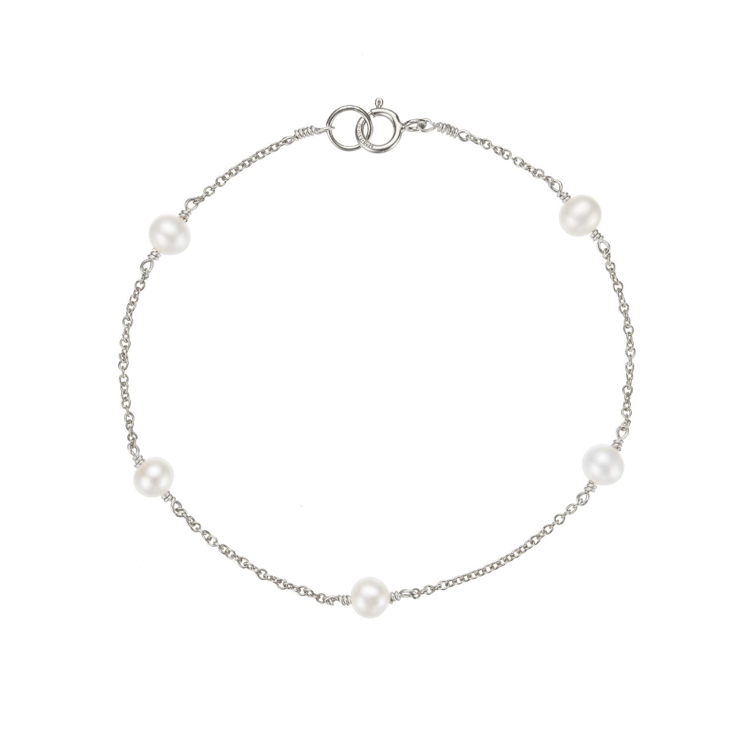 Lily & Roo Women's Silver Five Pearl Bracelet In Silver