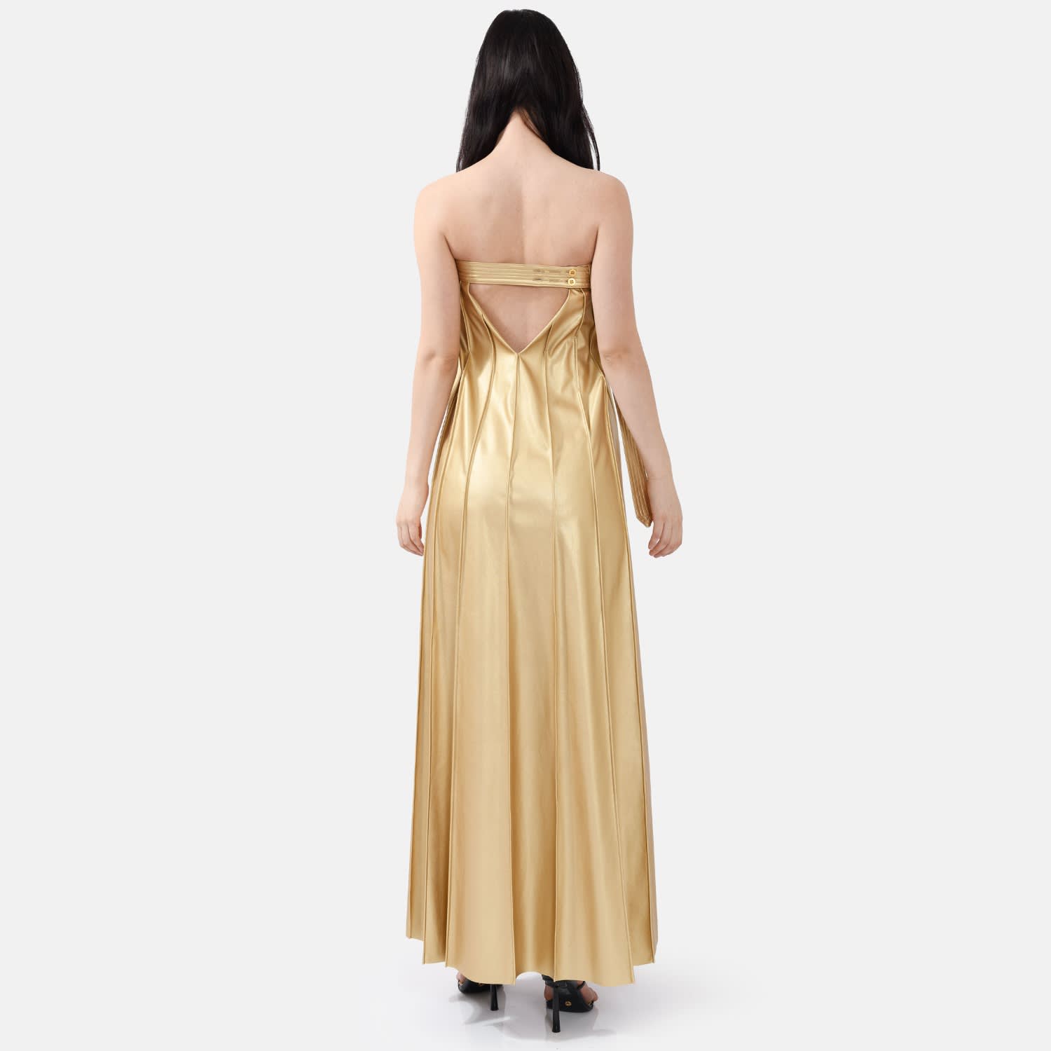 green emerald velvet dress Masterpiece Strapless Maxi Dress | Yellow | Womens main image 0