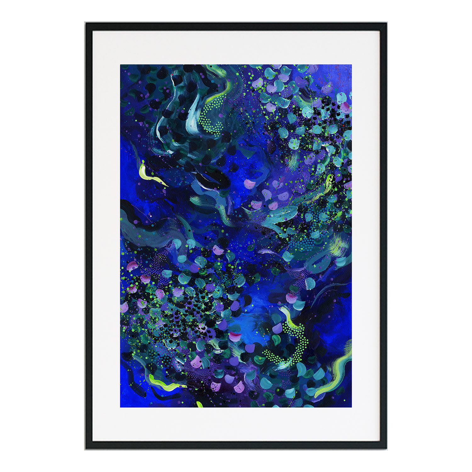 Jessica Slack Studio Blue / Green / Pink Aurora Borealis - Large Abstract Print
