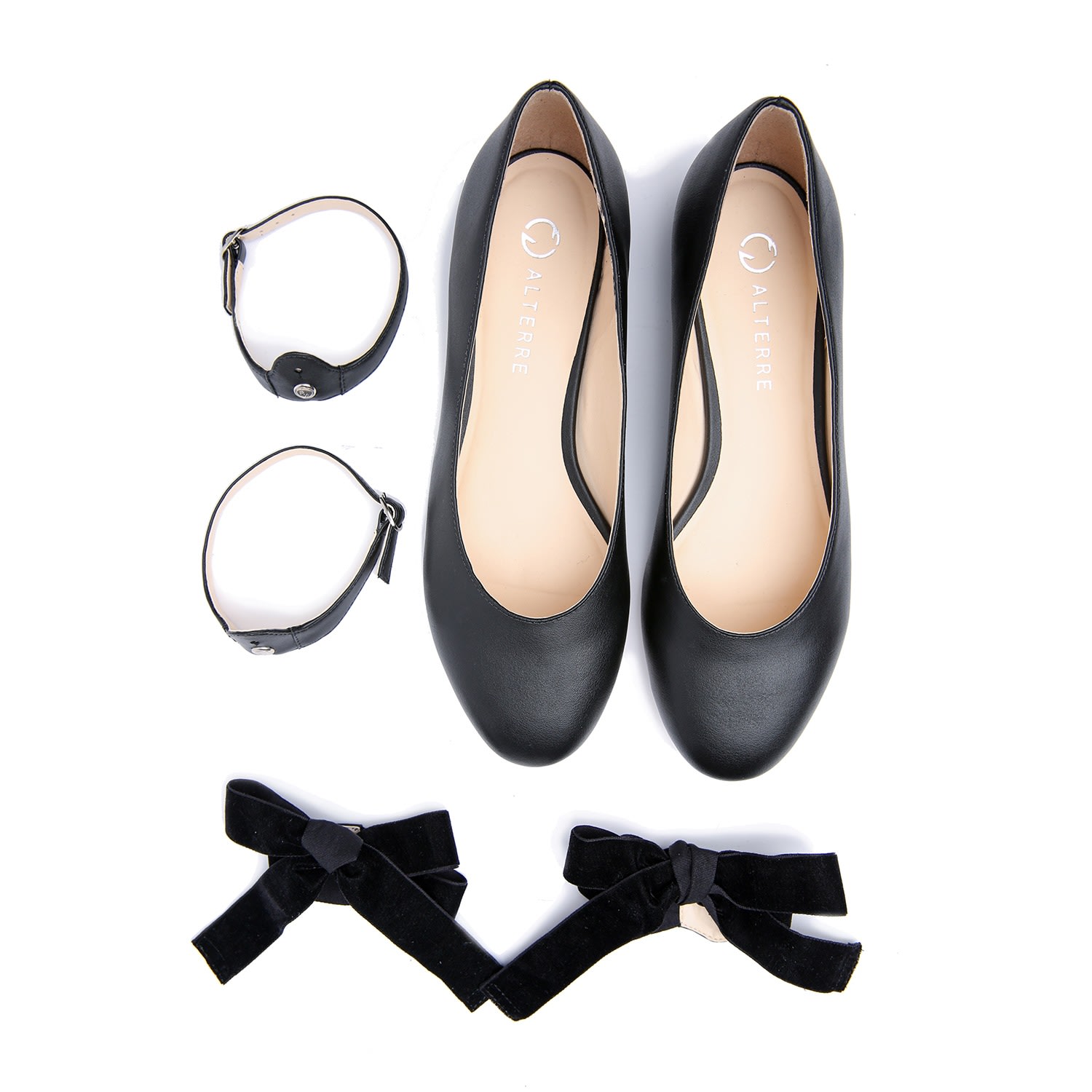 Alterre Women's Customizable Black Ballet Flats