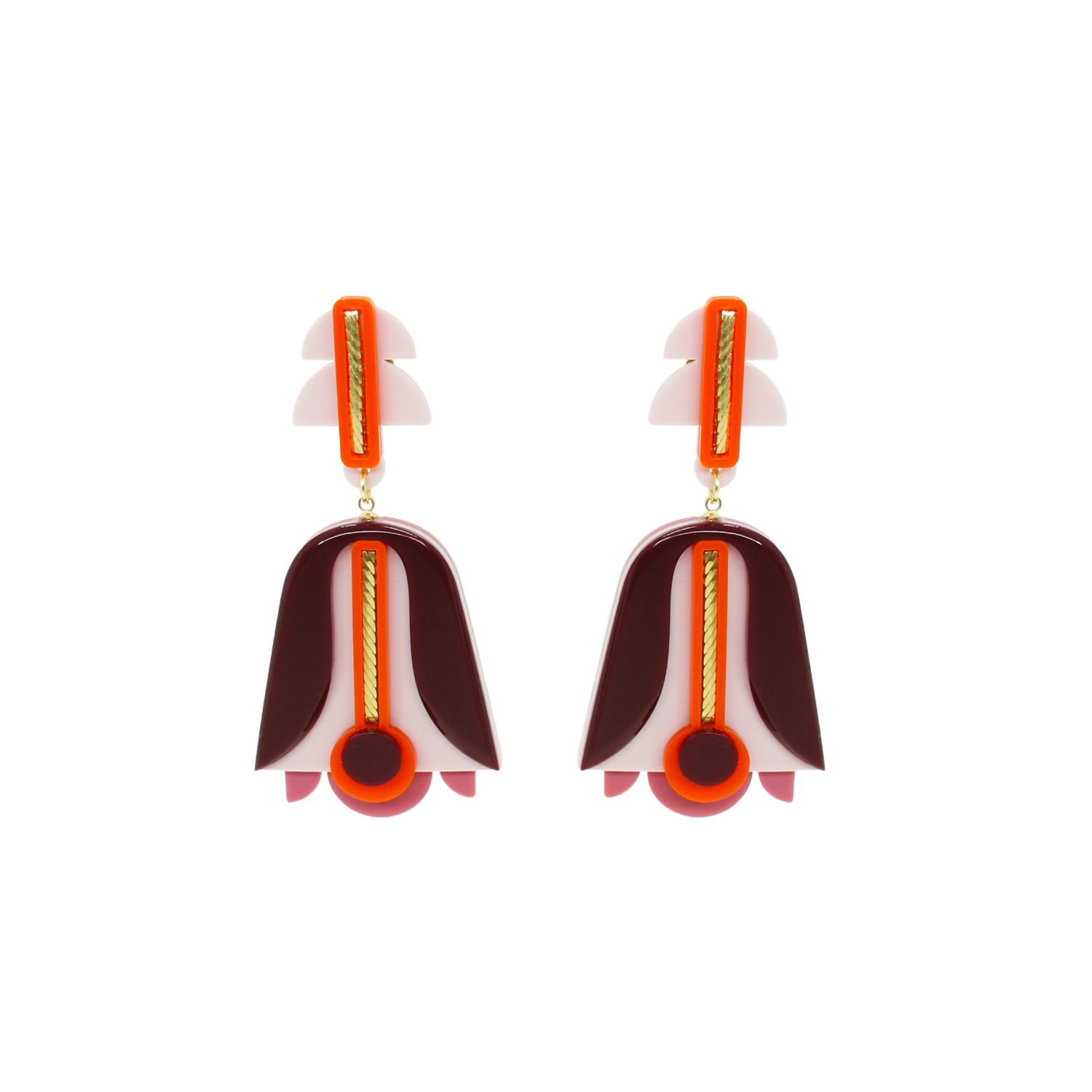 Gissa Bicalho Women's Pink / Purple Handmade Earring Glory Orange