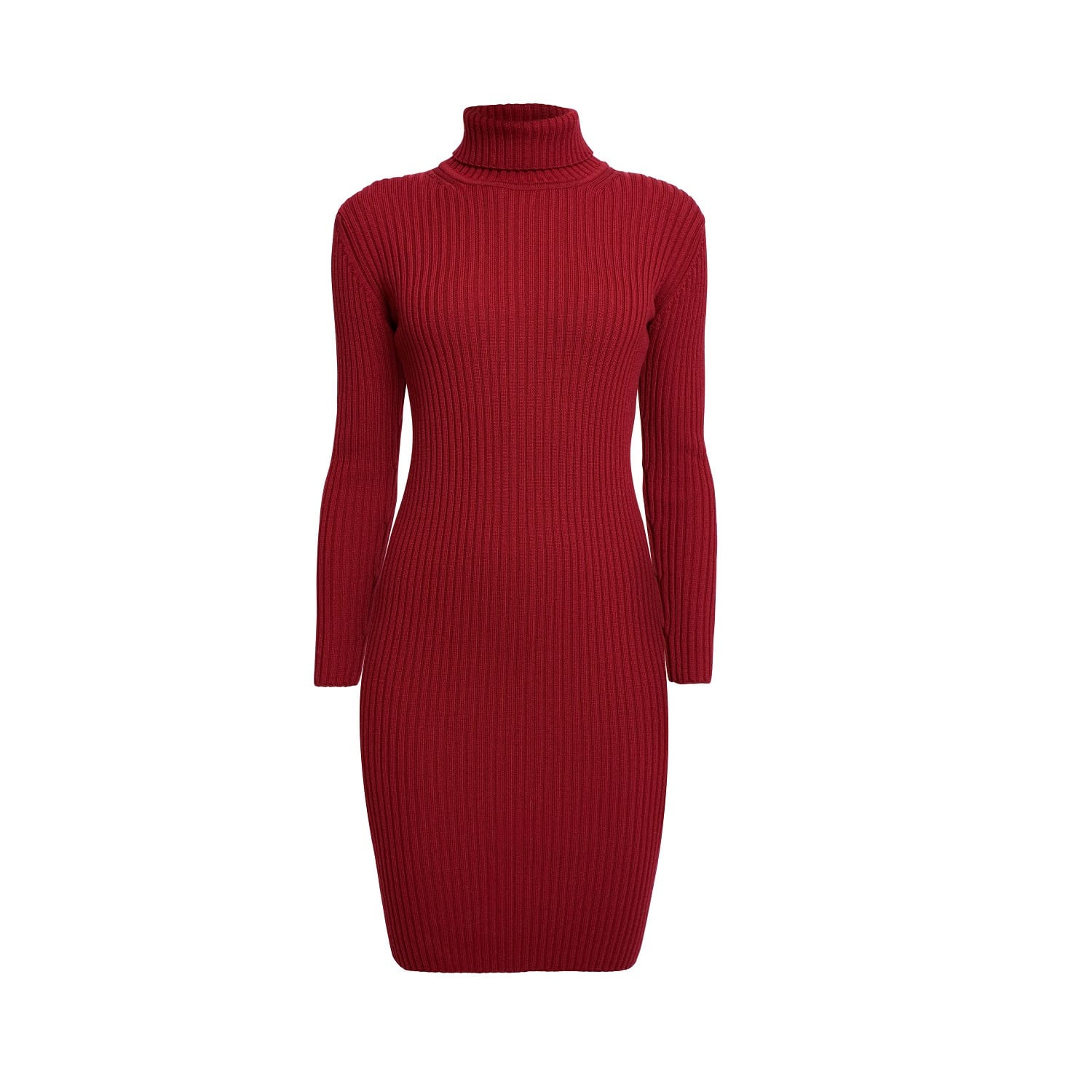 turtleneck dress red