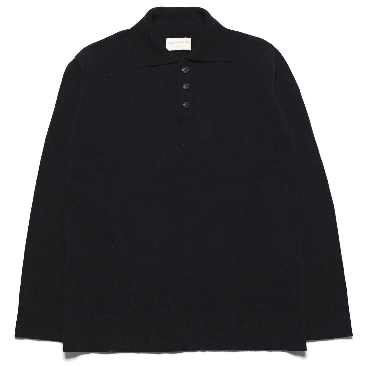 Peraluna Men's Blue Kier Knitted Polo - Black Lambswool Blend In Blue