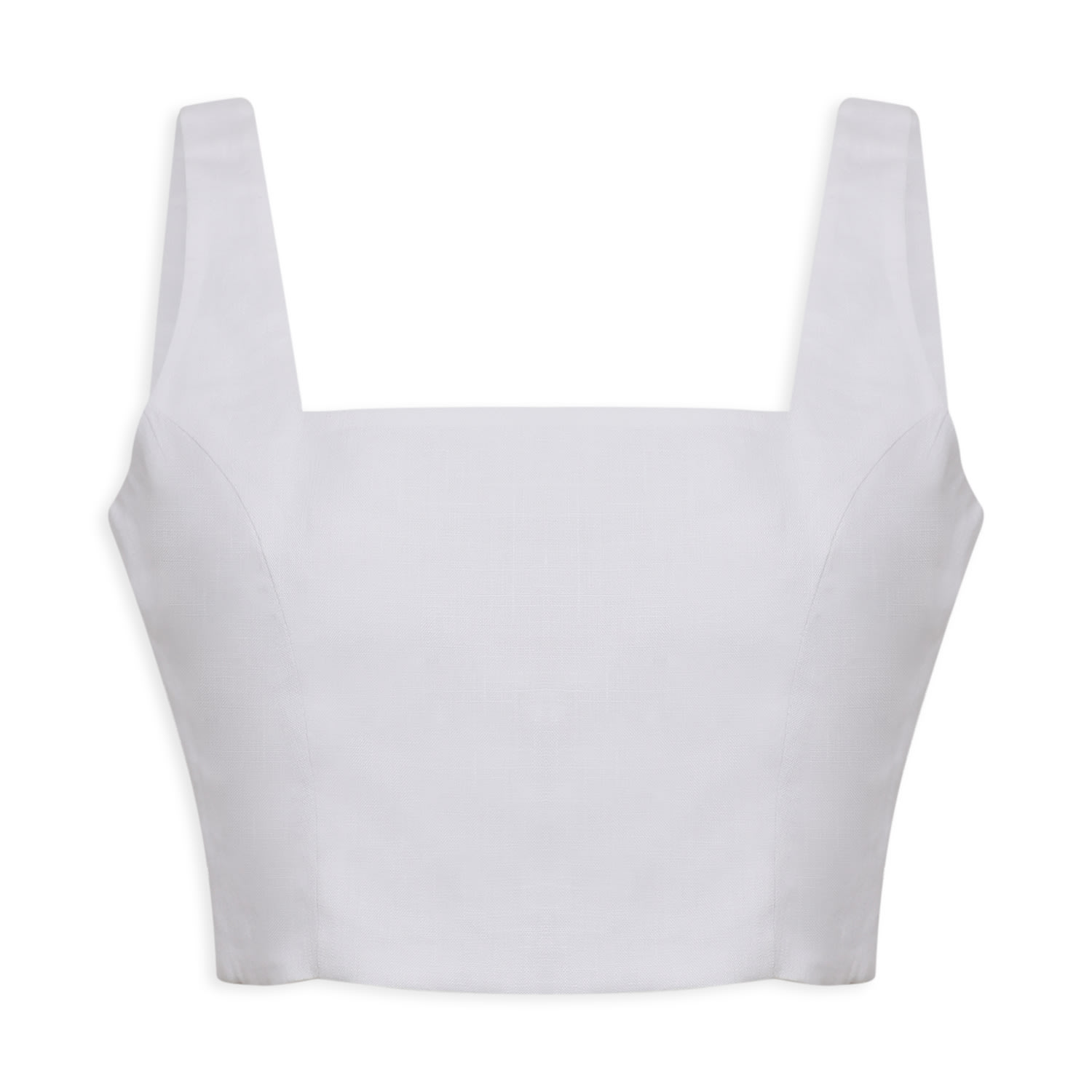 Women’s White Linen Crop Top Large Mazarine Ladies’ Garments Trading Co. L. l.c.