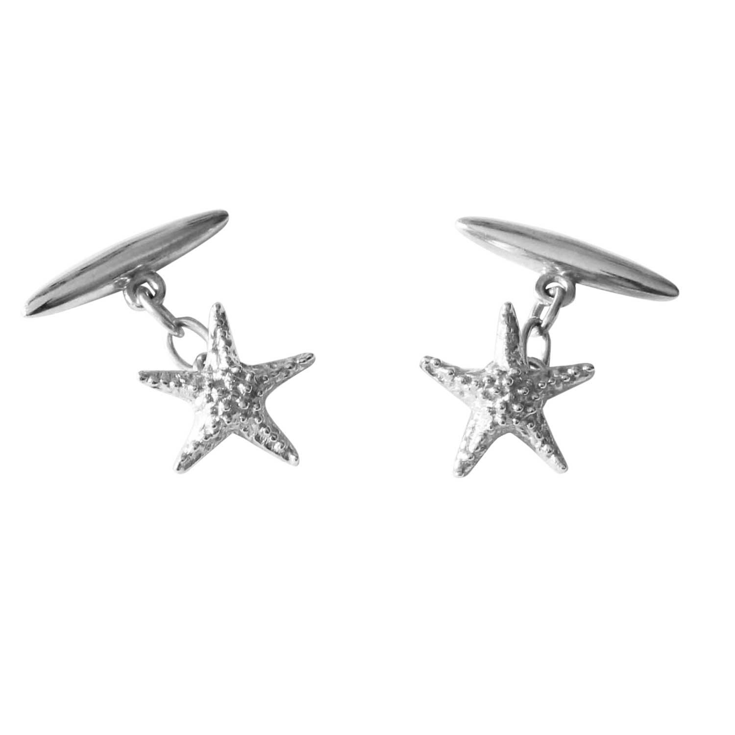 Lee Renee Men's Starfish Cufflinks – Silver In Silver