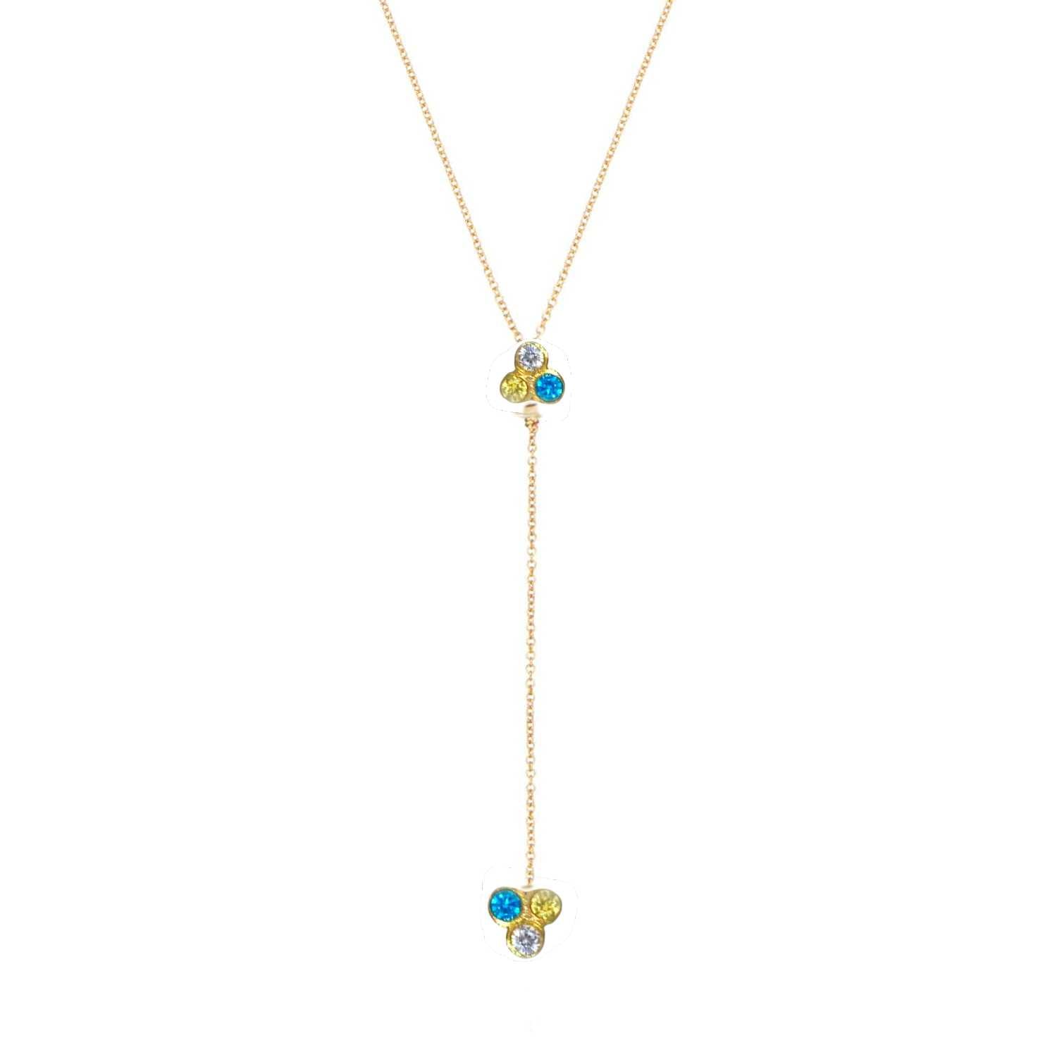 Women’s Gold Disco Dots Tiny Trio Lariat Necklace Lily Flo Jewellery