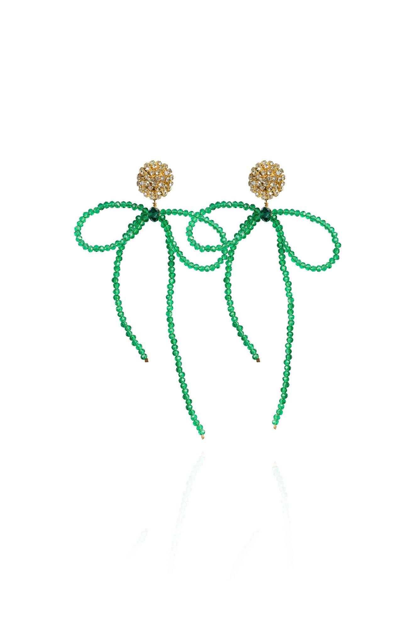 Women’s Green / Gold Lucia Earrings In Verdant Luster Saule Label