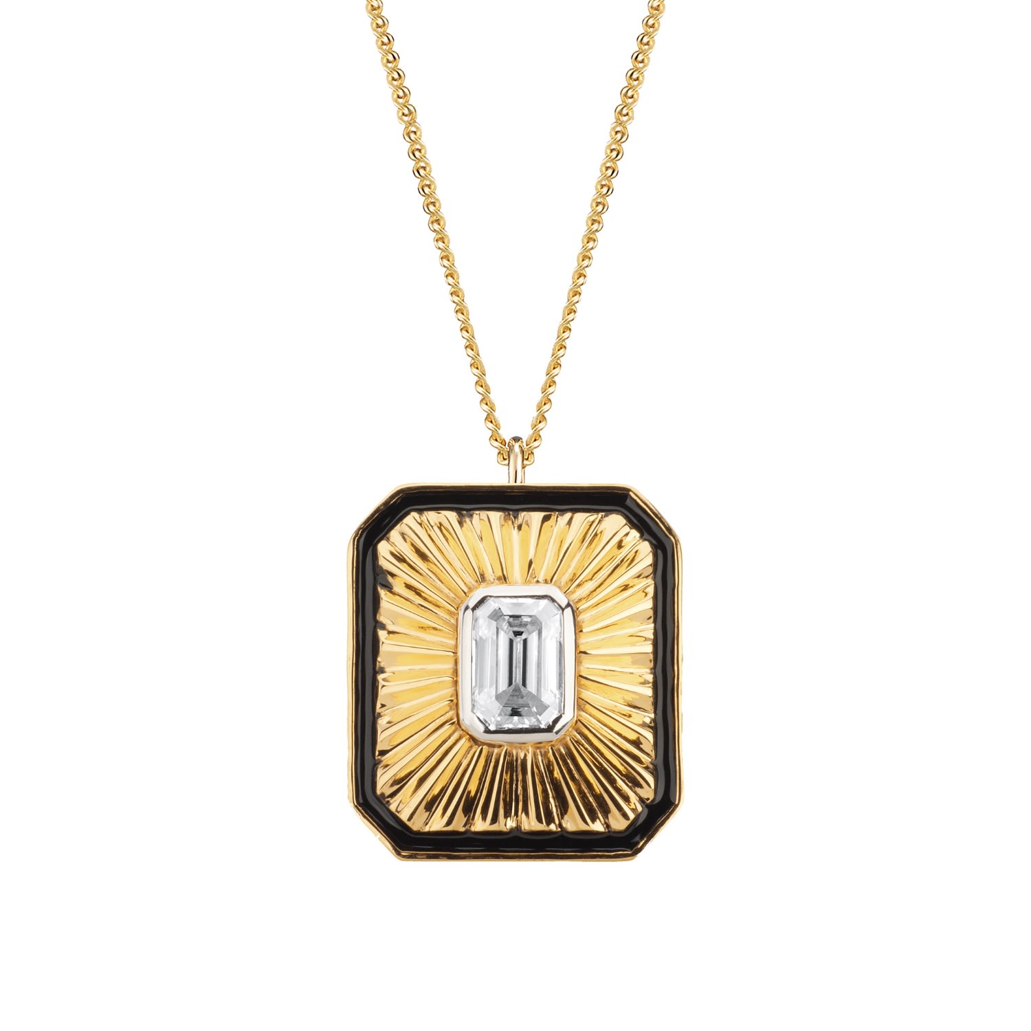 Augustine Jewels Women's Black / Gold Art Deco Diamond Gold Necklace