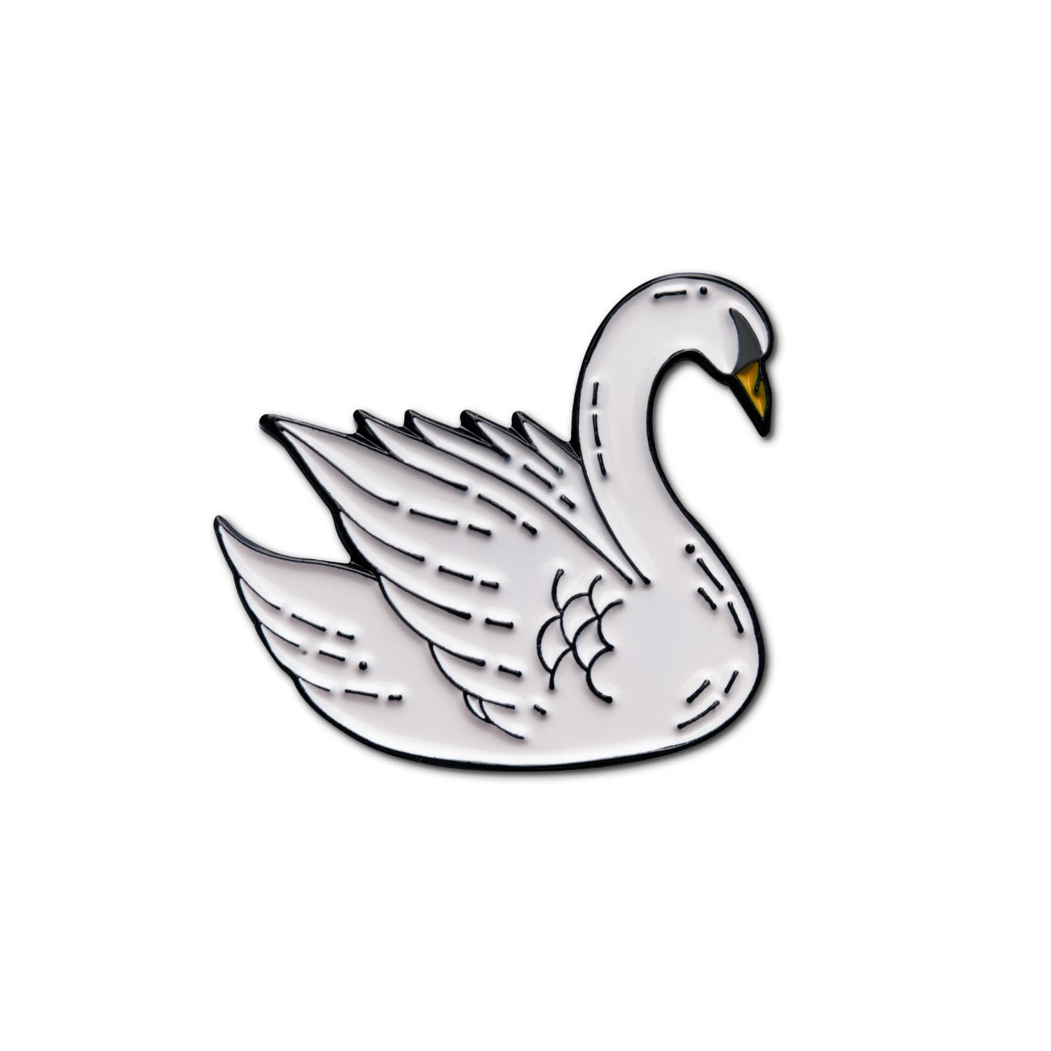 Women’s White Enamel Pin Swan Make Heads Turn