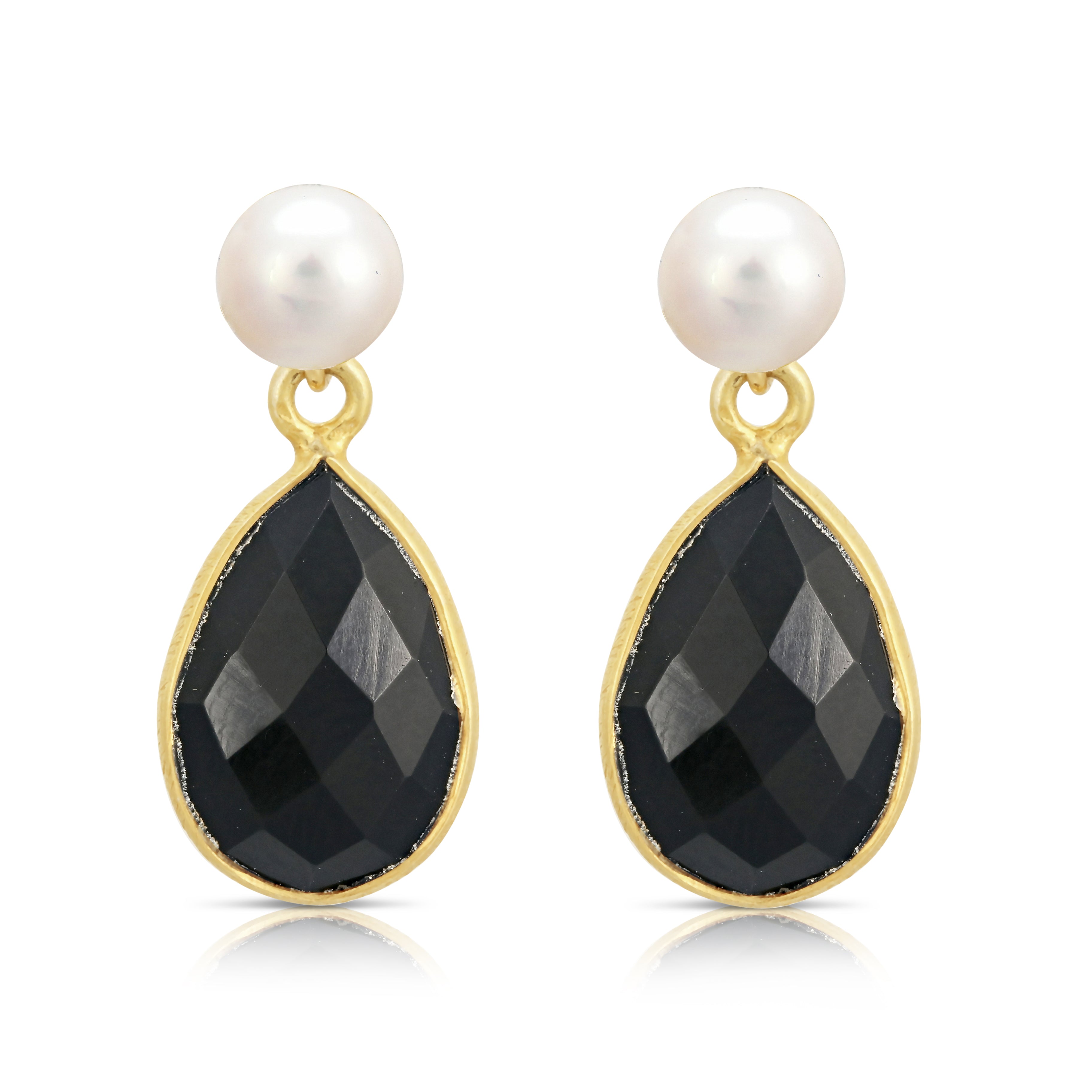 Pearls Of The Orient Online Women's Black / White Clara Cultured Freshwater Pearl & Spinel Drop Earrings In Multi
