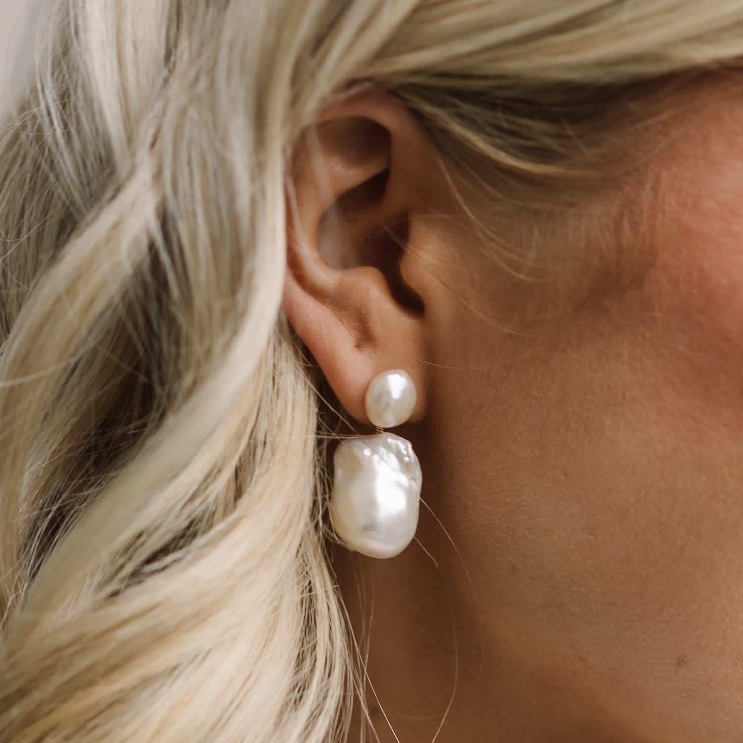 Nova Large Baroque Pearl Drop Gold Filled Earrings | Kiri & Belle