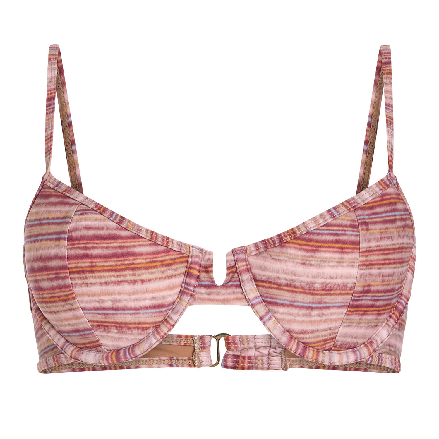 Marlei Women's Pink / Brown Kaia Under-wire Balconette Bikini Top In Multi