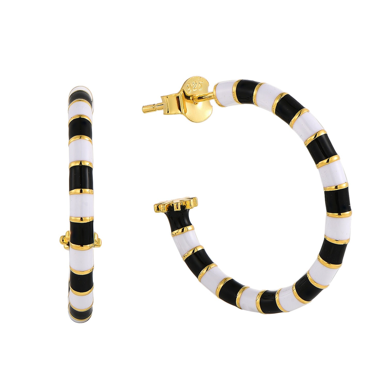 Pinnole Women's Black / White Gold Black & White Earrings In Multi