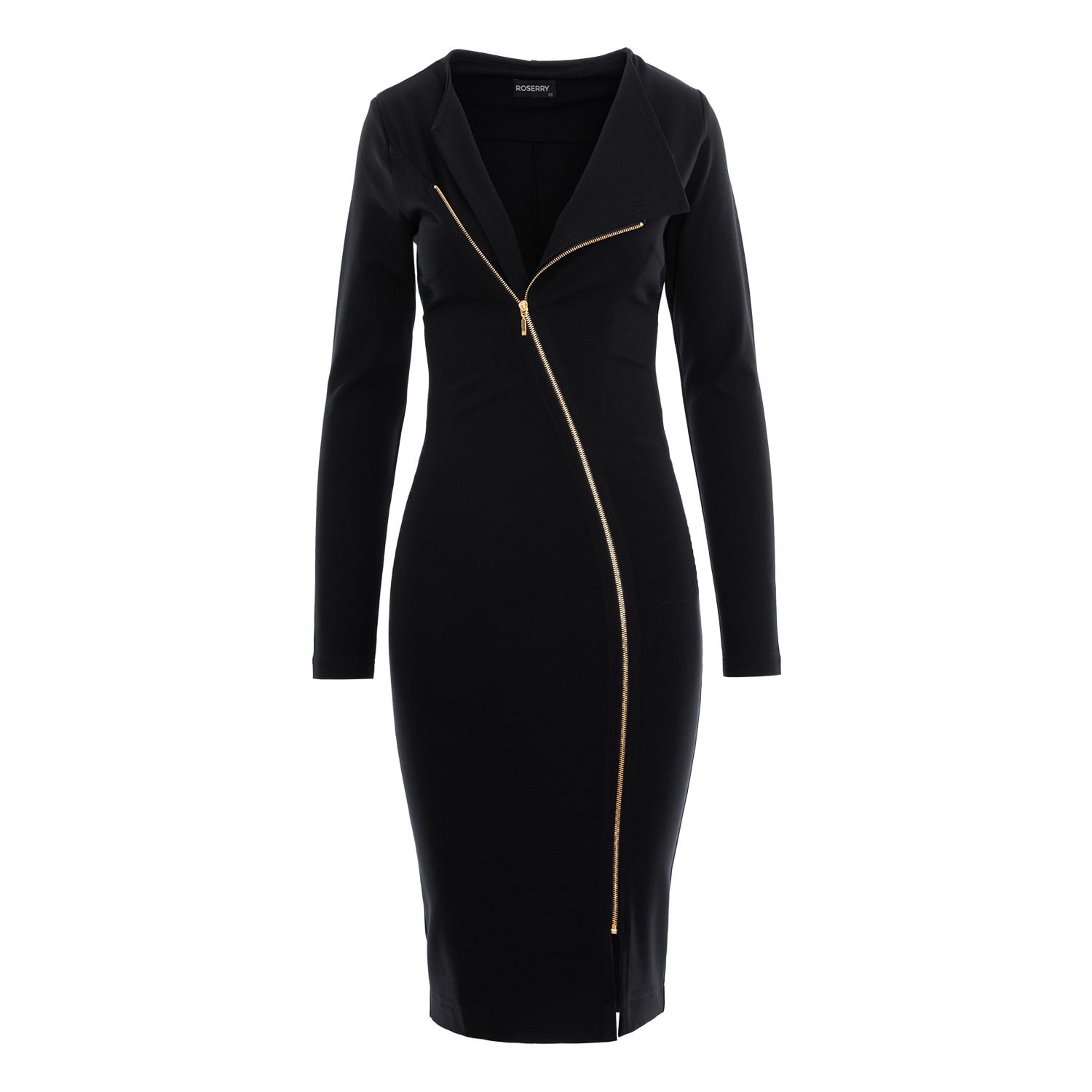 black long sleeve dress with gold zipper Detachable Long Sleeves Quinceanera Dress