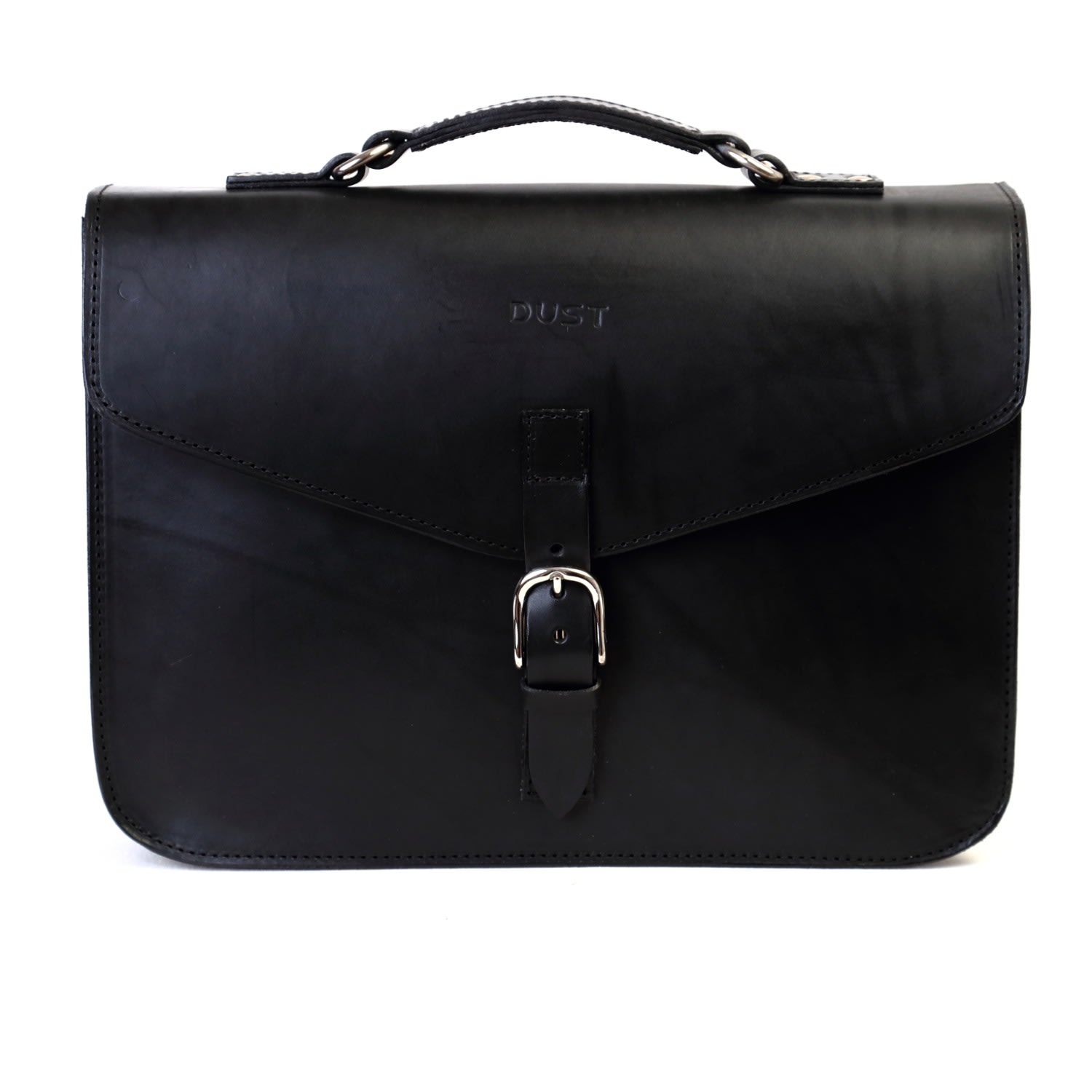 Men’s Black Leather Briefcase The Dust Company