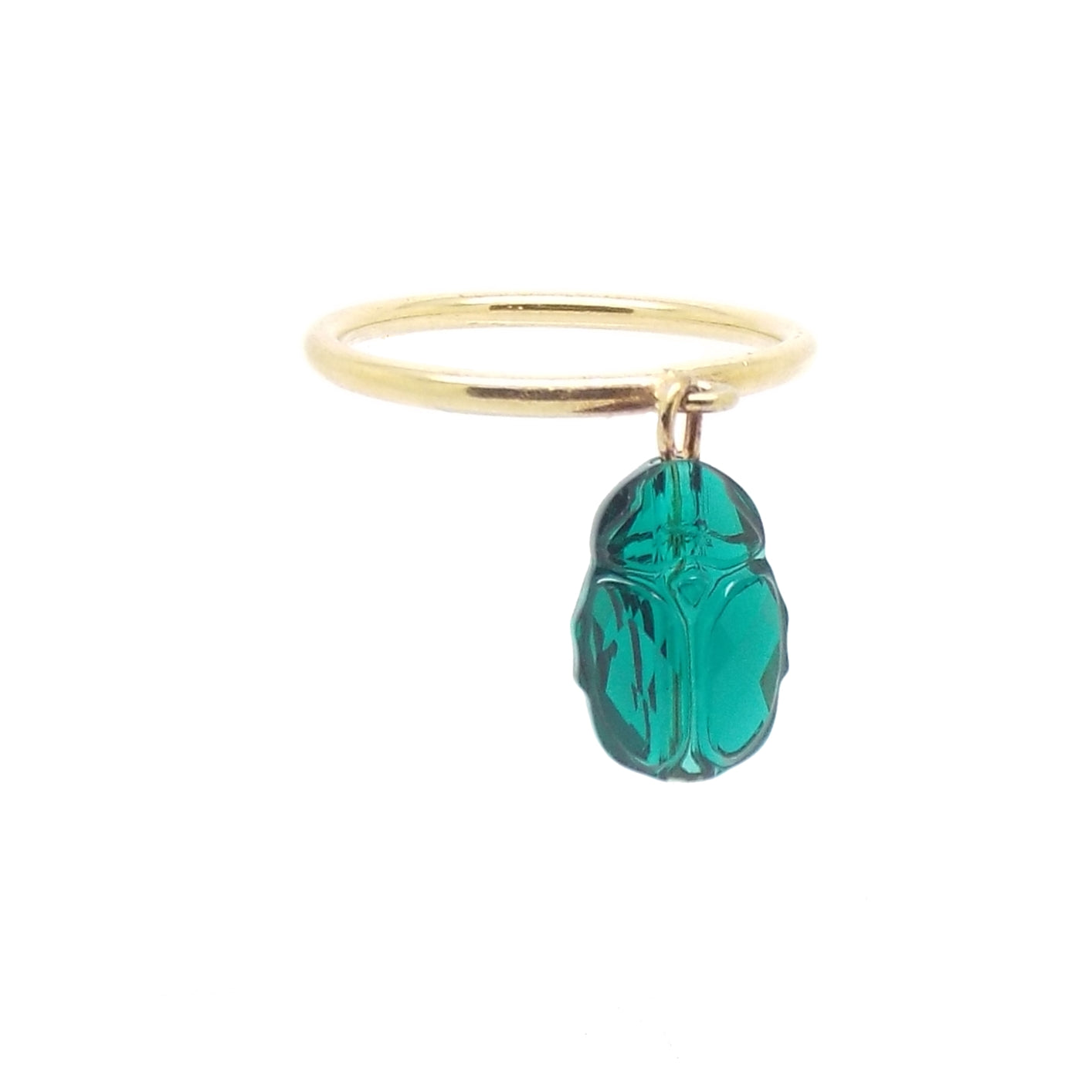 Women’s Green / Gold Emerald Scarab Ring Salome