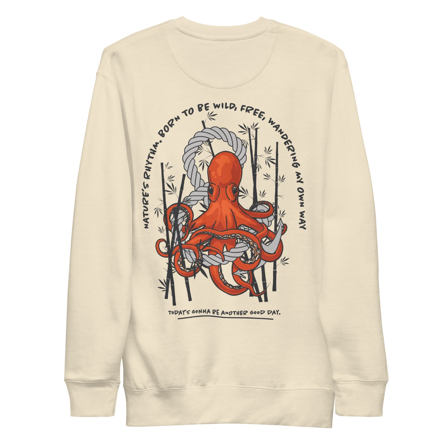 Anchor & Crew Neutrals Bone Octopus Another Good Day Cotton Blend Sweatshirt - Women In White