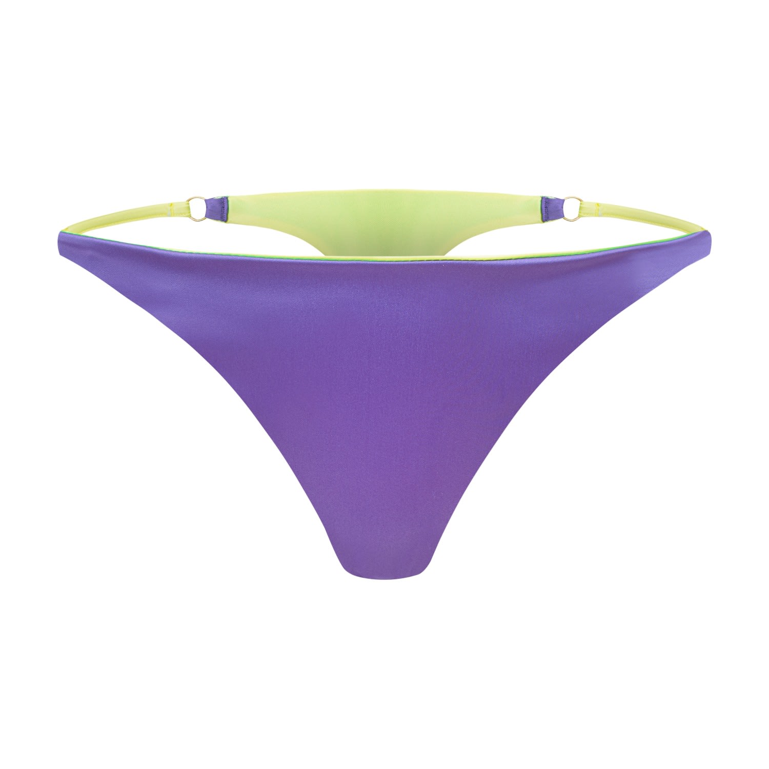 Women’s Pink / Purple / Yellow Purple Rain Satin Adjustable Briefs Small Ekcentrik