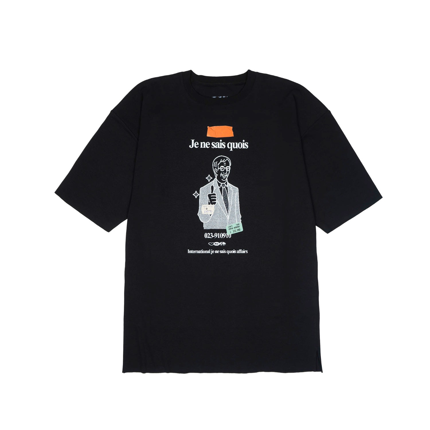 Men’s Oversized T-Shirt In Black With Je Ne Sais Quoi Design Small Mysimplicated
