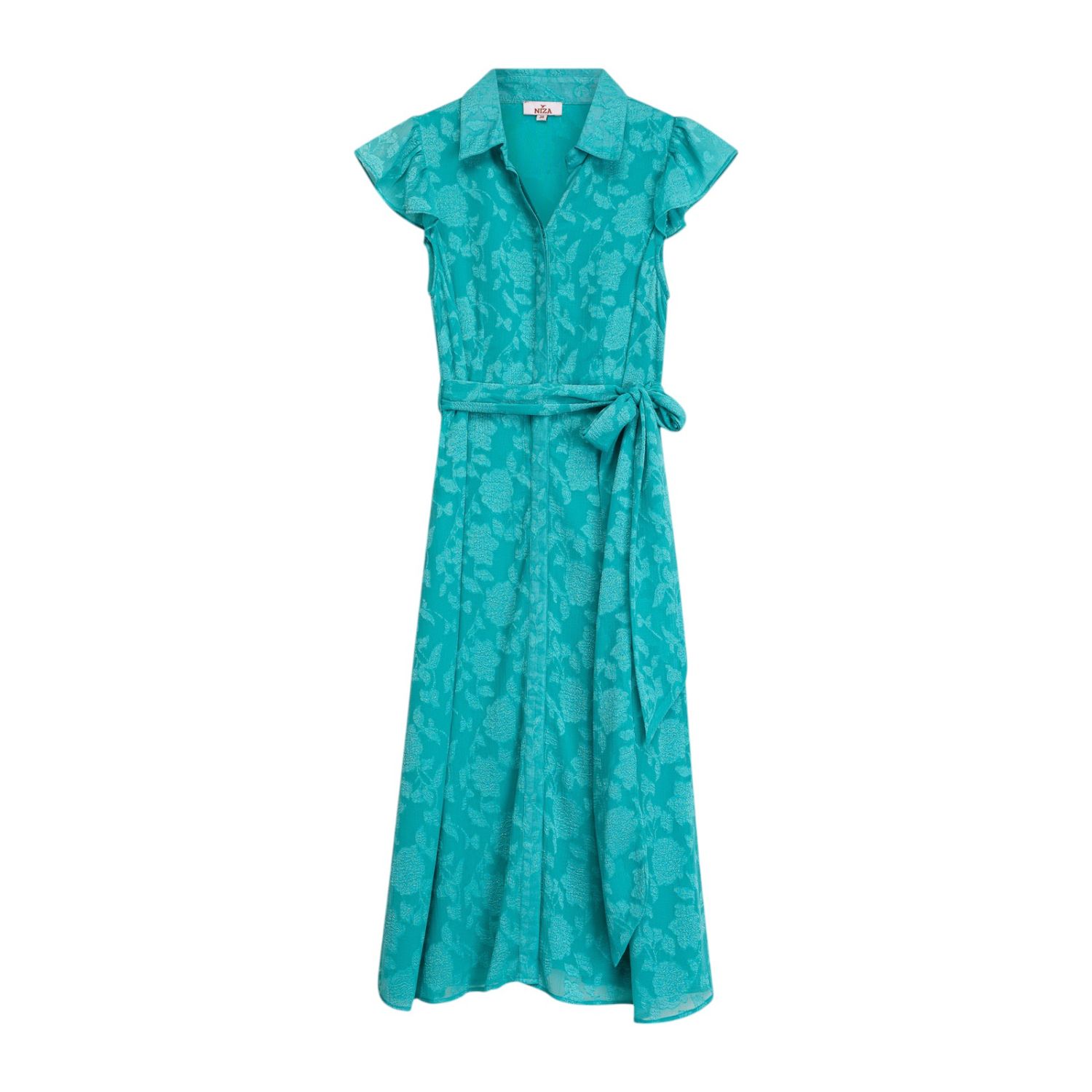 Niza Women's Blue Midi Short-sleeve Dress Flora