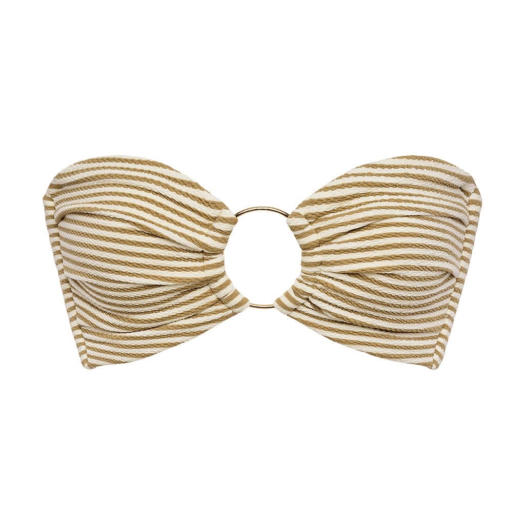 Espresso Suede Tori Ties Bandeau Bikini Top