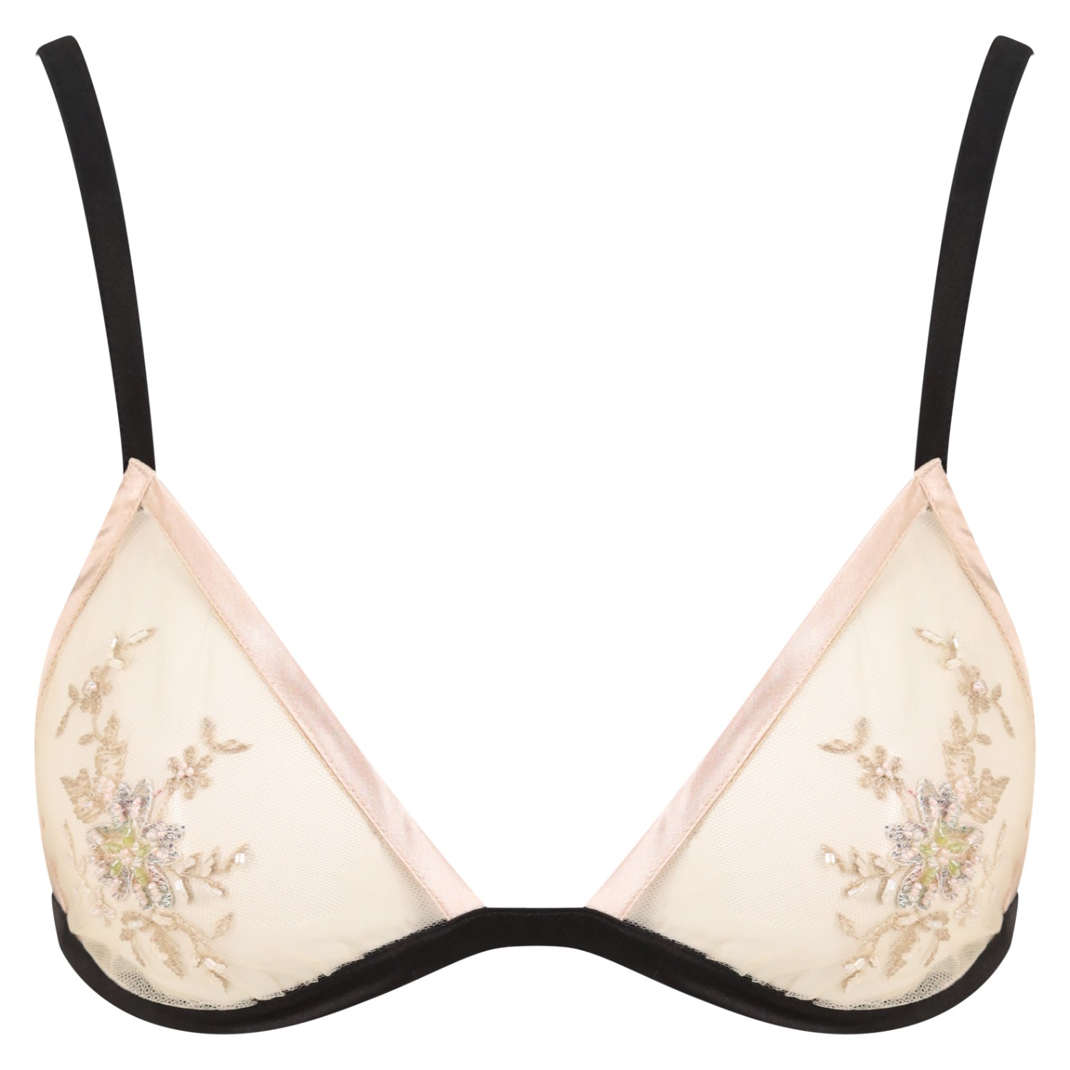 Belle-et-bonbon Women's Black Serafina Beaded Bra In Black
