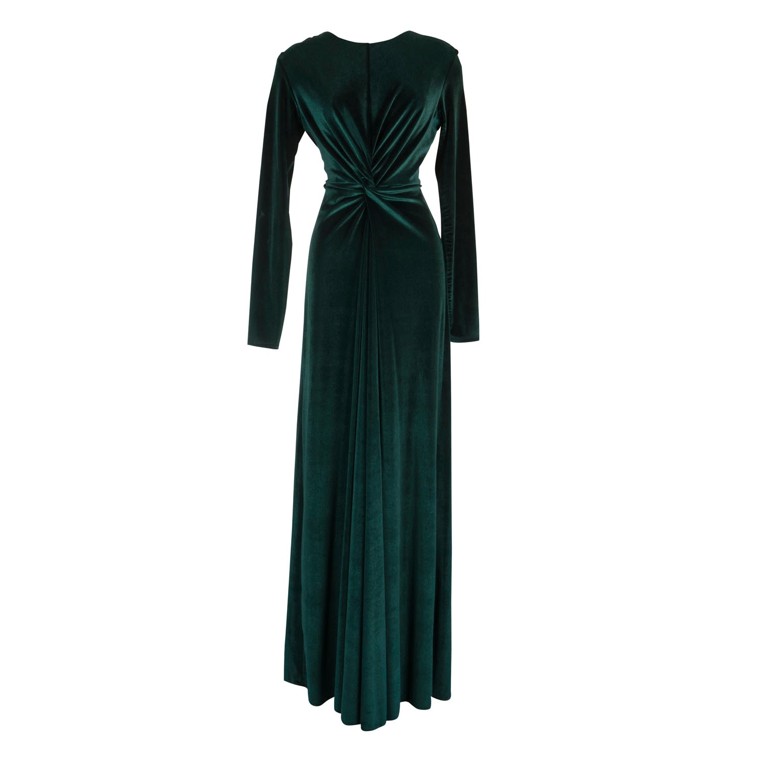 Women’s Green Emerald Velvet Knot Dress Extra Small Jennafer Grace