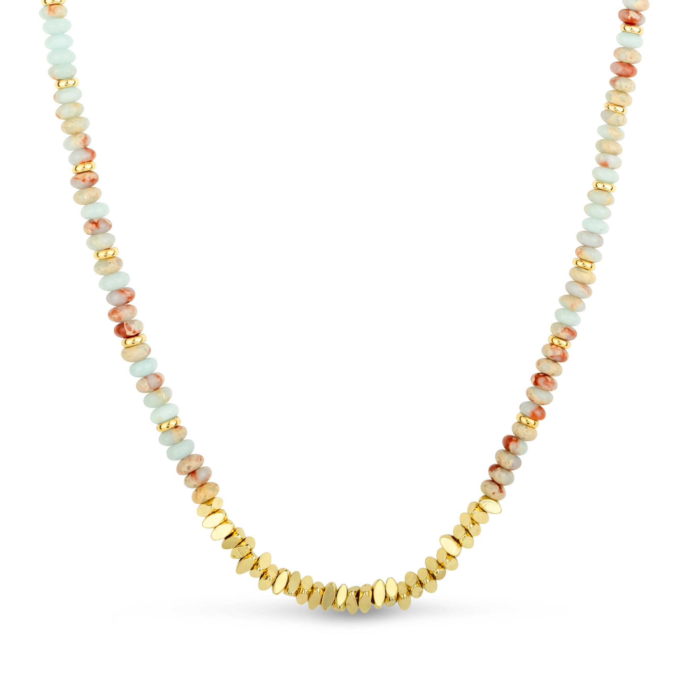 Coral and gold online necklace