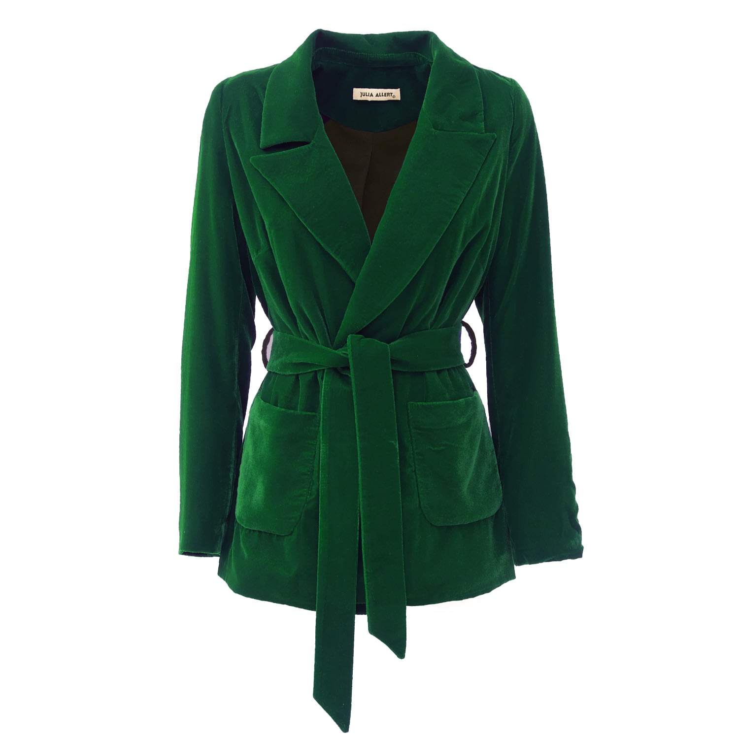 Women’s Velvet Wrap Blazer Green Small Julia Allert