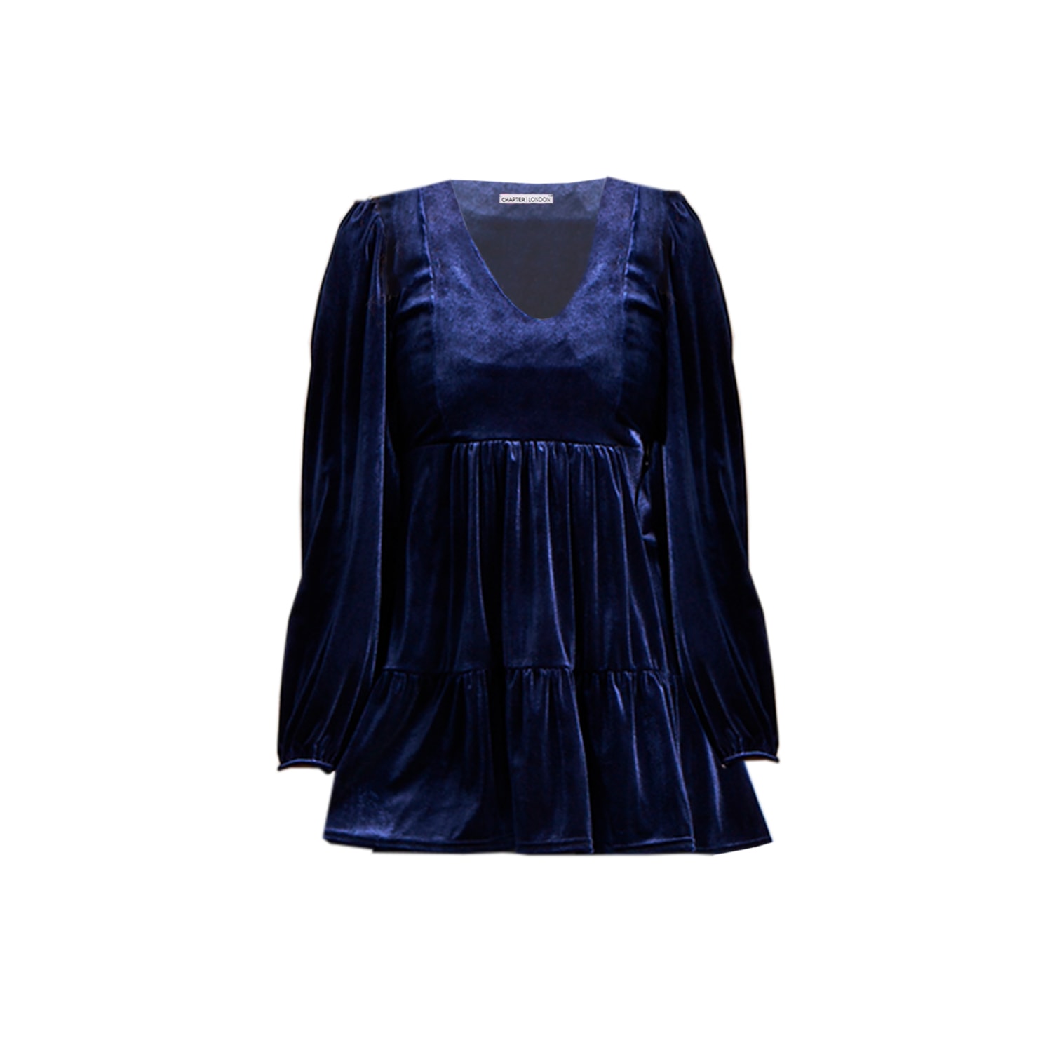 Women’s Velvet Tunic Top - Blue Large Chapter London