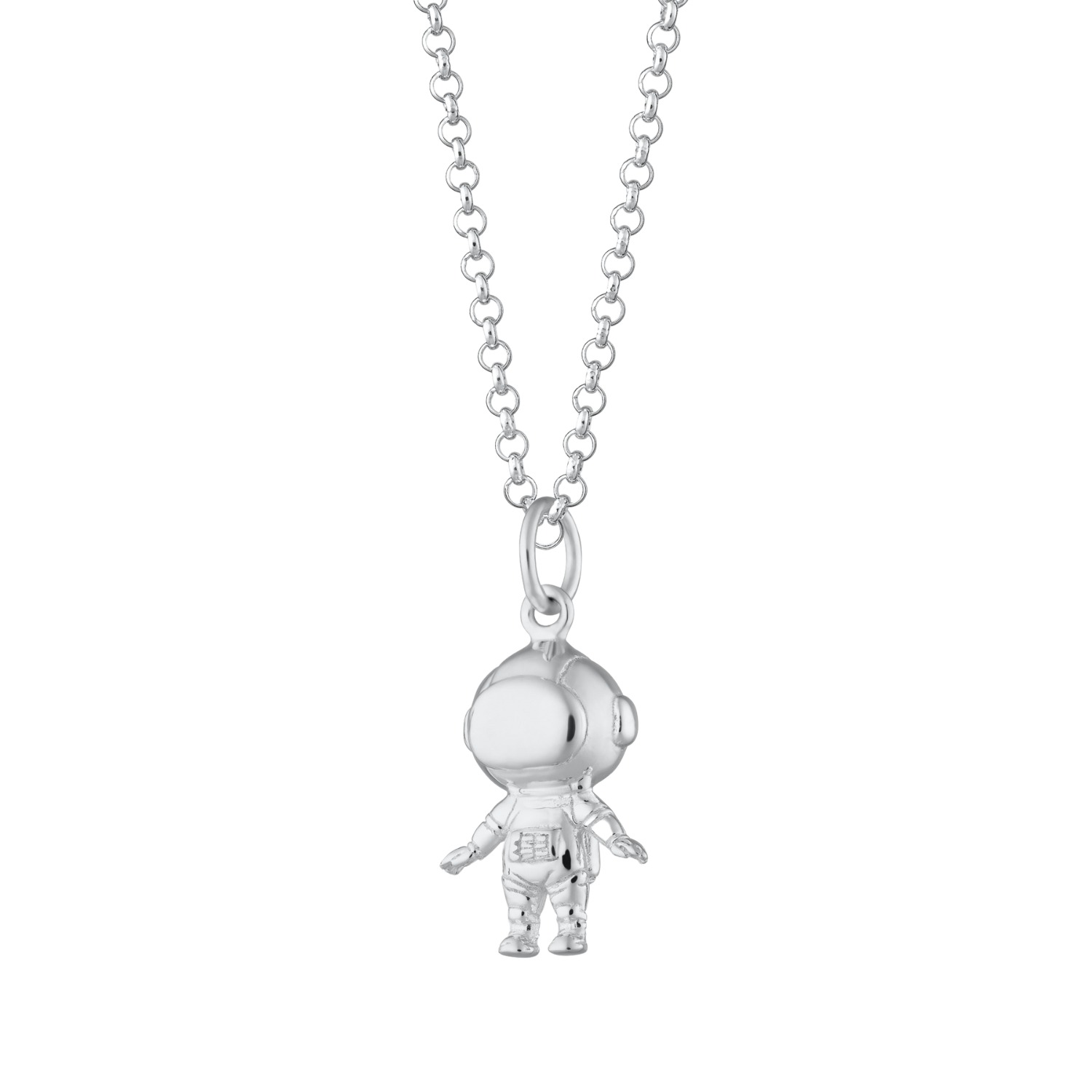 Sterling Silver Astronaut Necklace by Lily Charmed