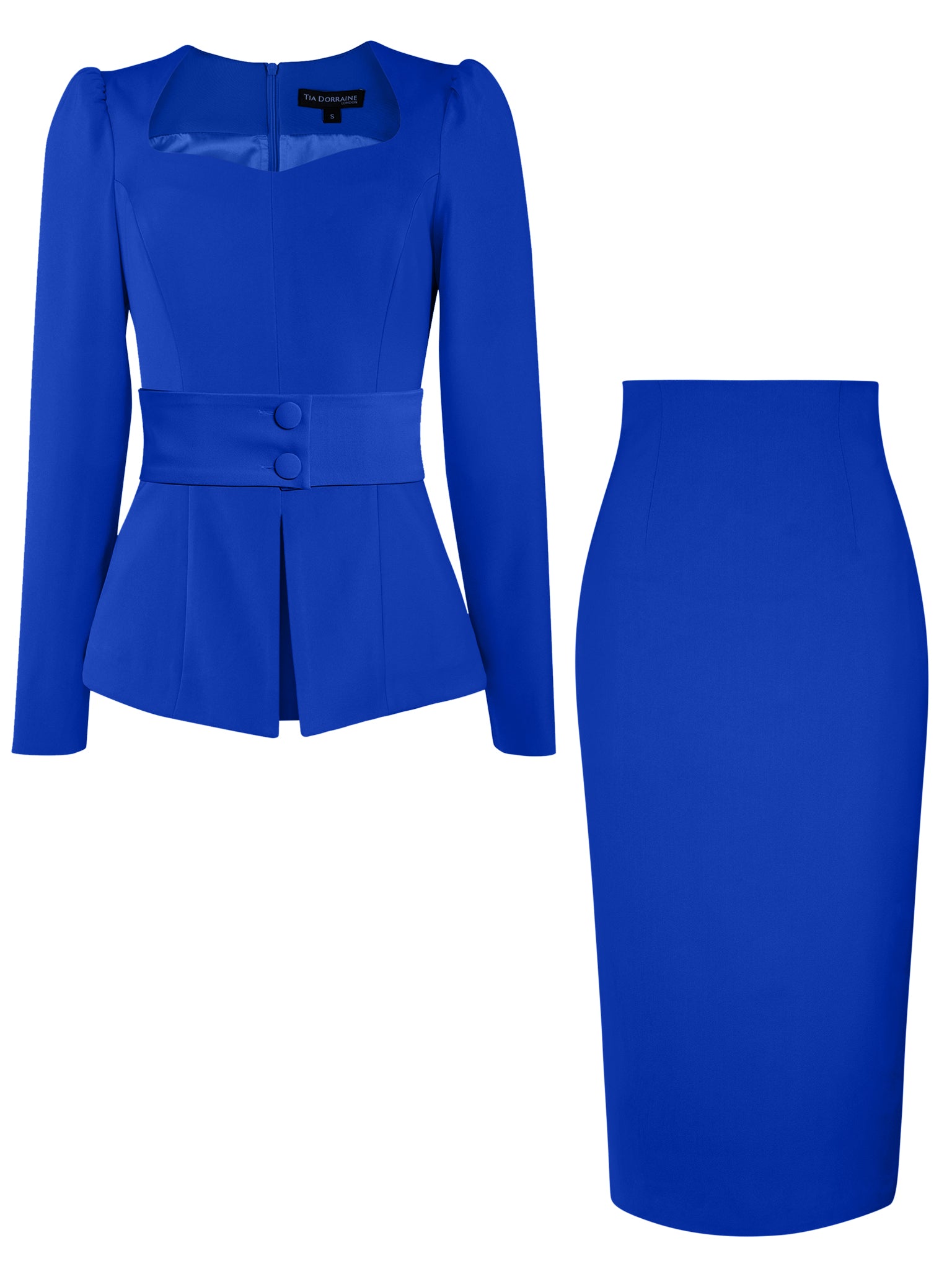 Women’s Blue Royal Azure Fitted Two-Piece Set Large Tia Dorraine