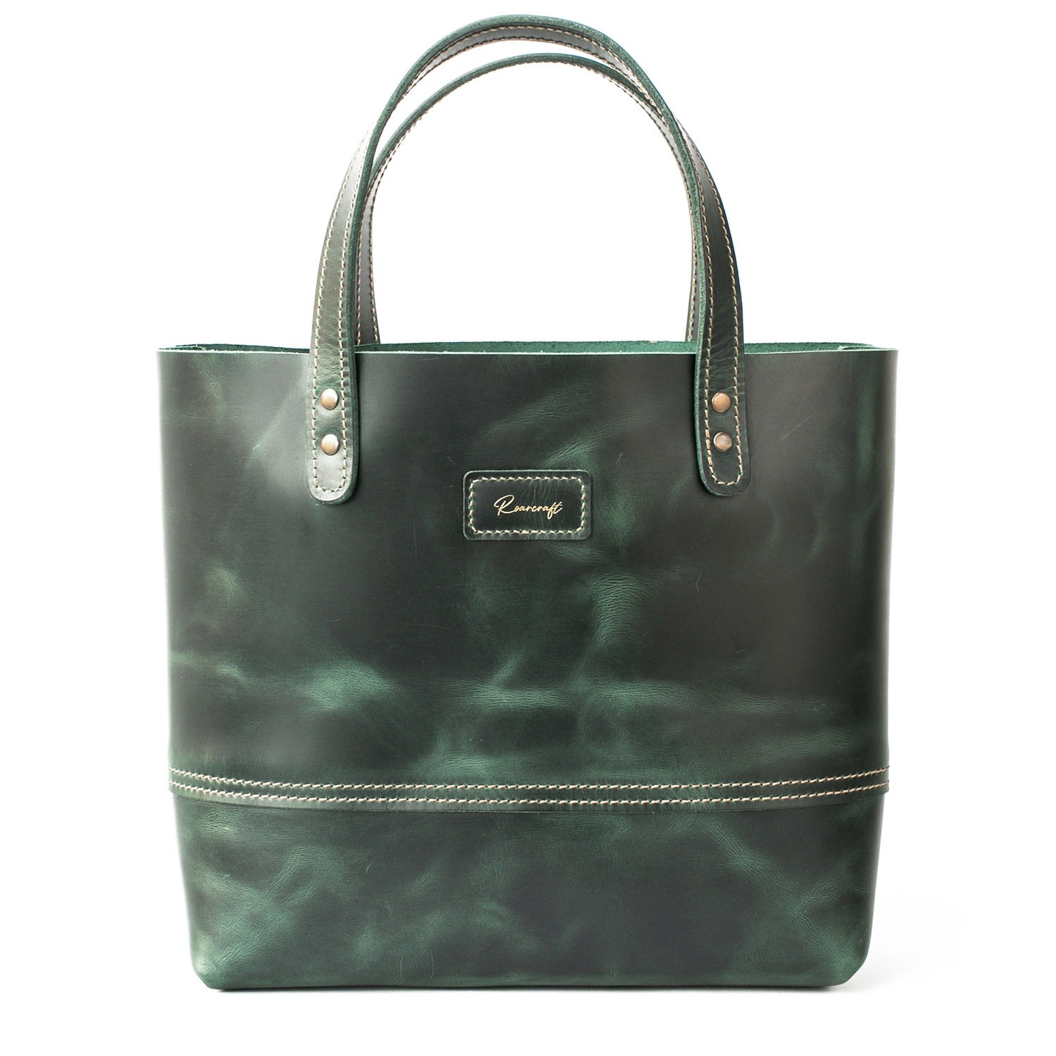 Women’s Leather Tote Bag - Green One Size Roarcraft