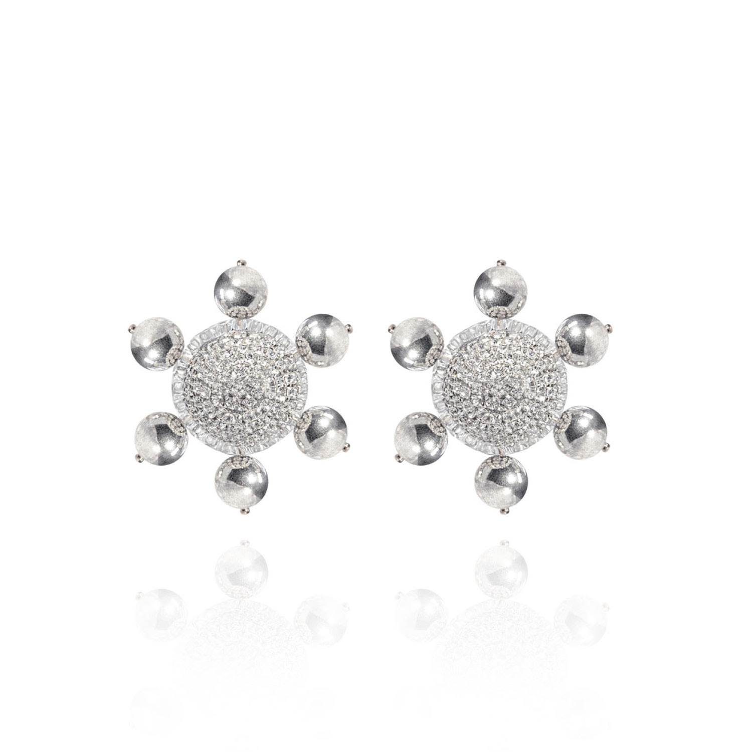 Saule Label Women's Jolie Clip On Earrings In Silver Gloss