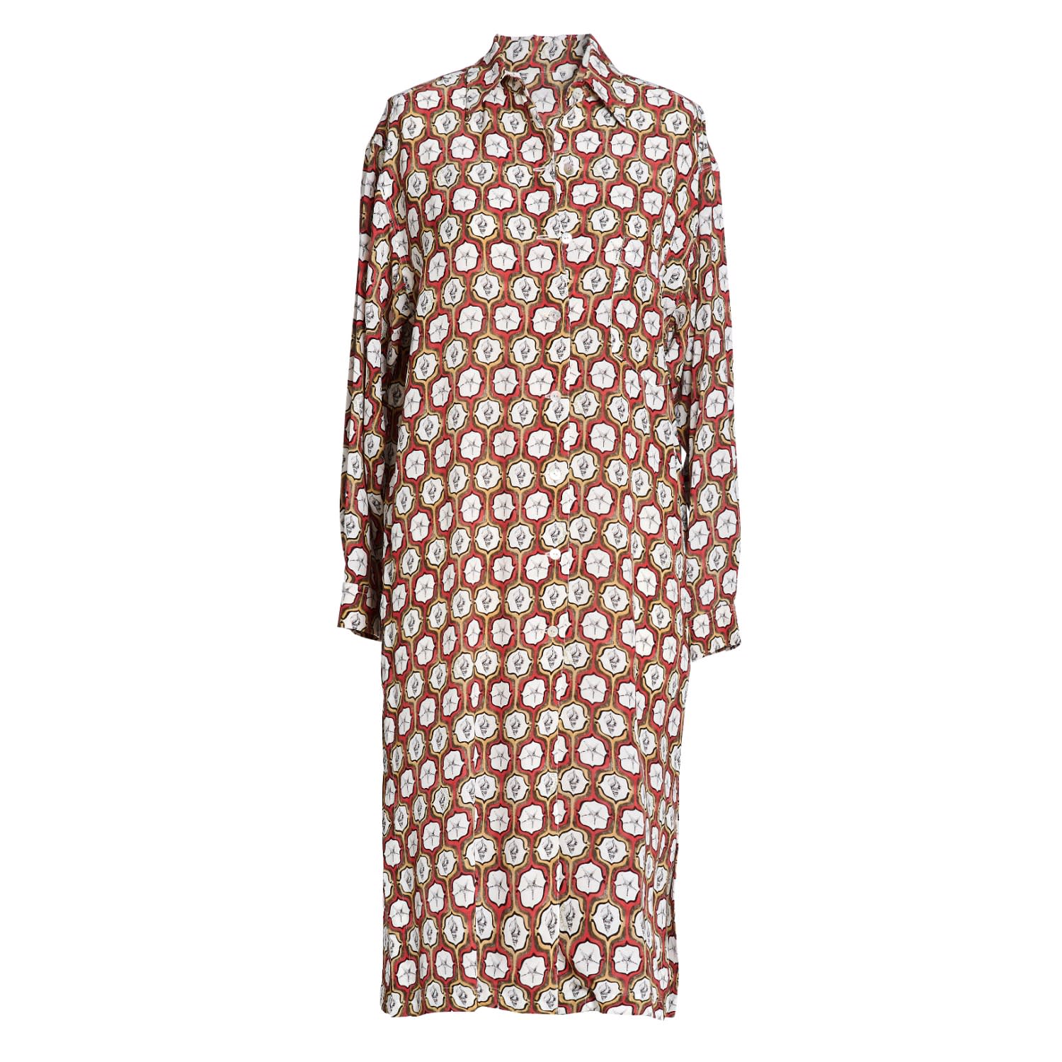 coral shirt dress