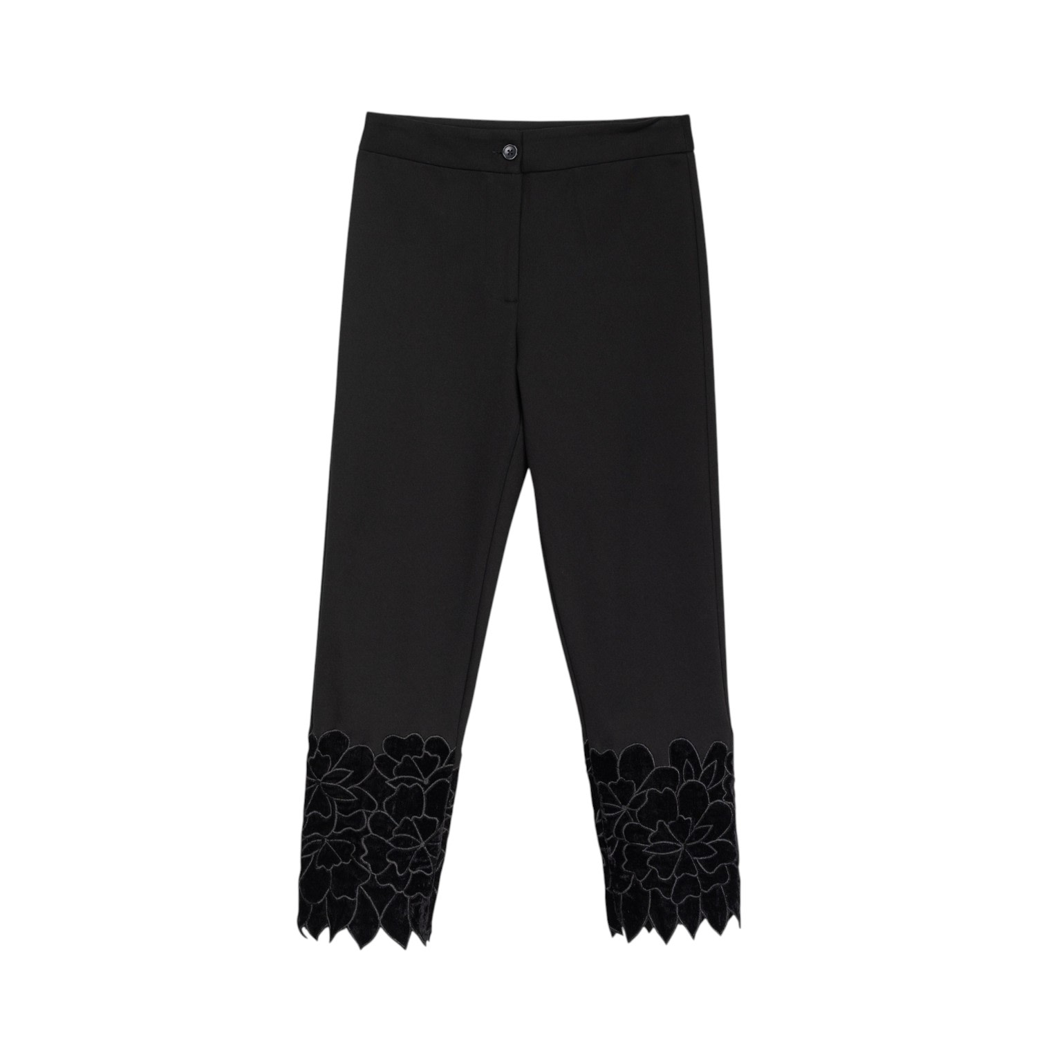 Niza Women's Long Straight Black Pants In Black