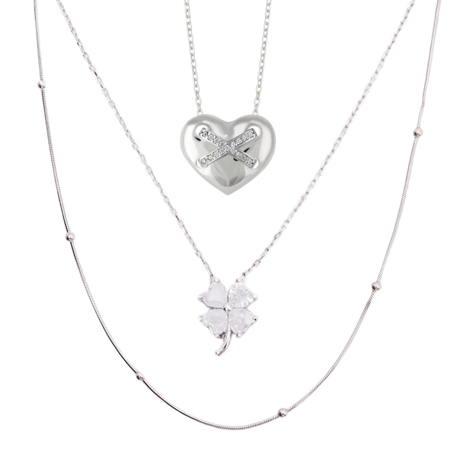 Sterling silver necklace layered deals