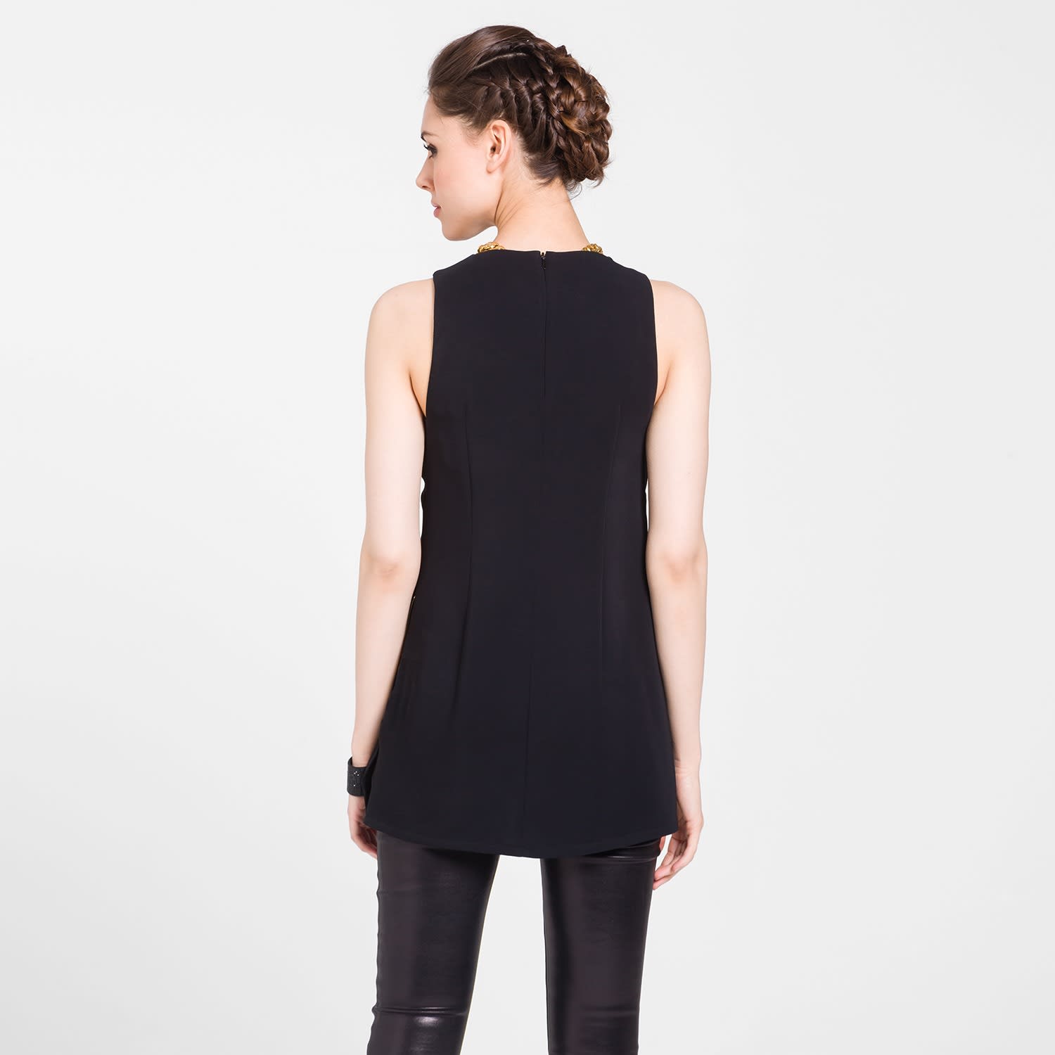 black and gold tunic top