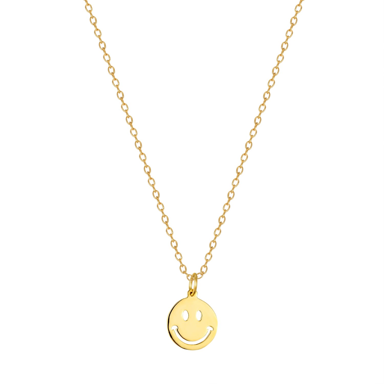 Women’s 22Ct Gold Vermeil Tiny Smile Face Pendant Necklace Seol + Gold