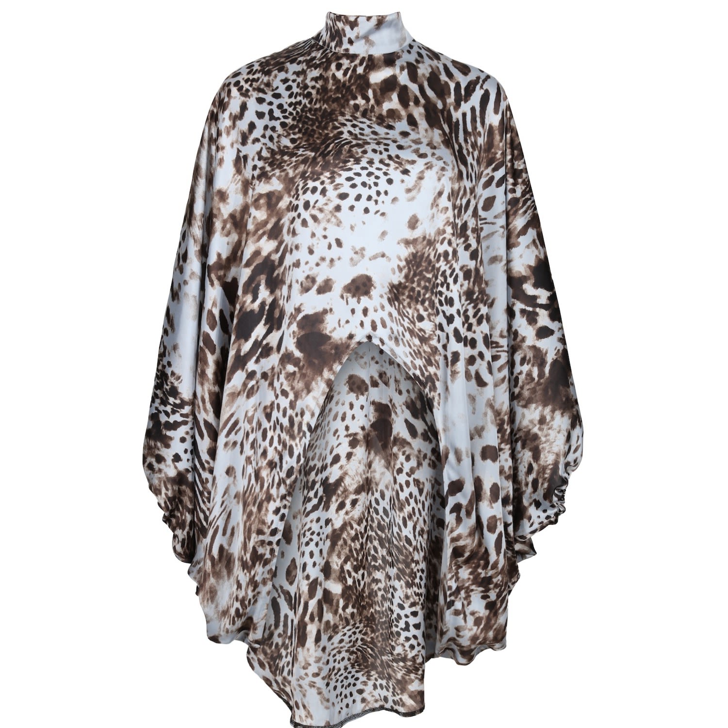 Lioness By Tf Women's Blue / Brown Blue And Brown Long Silk Animal Pattern In Blue/brown