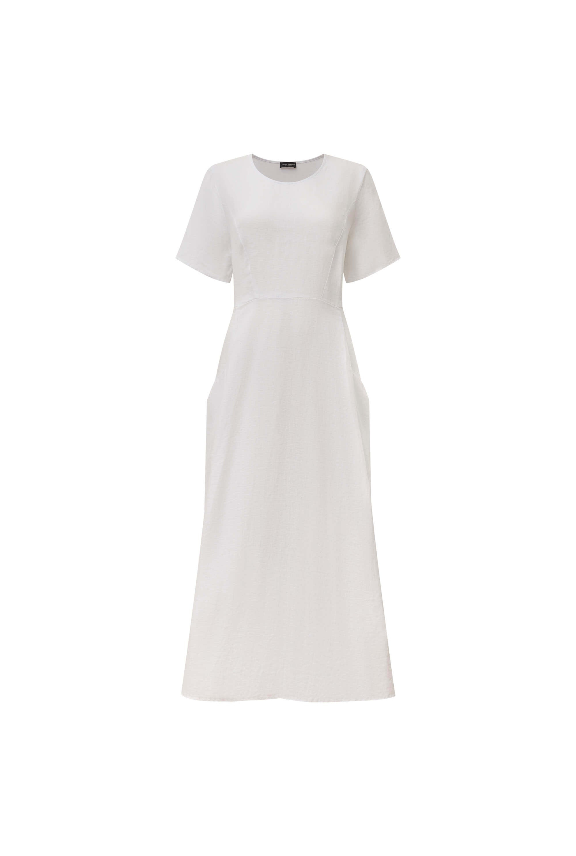 James Lakeland Women's Linen White Pocket Midi Dress