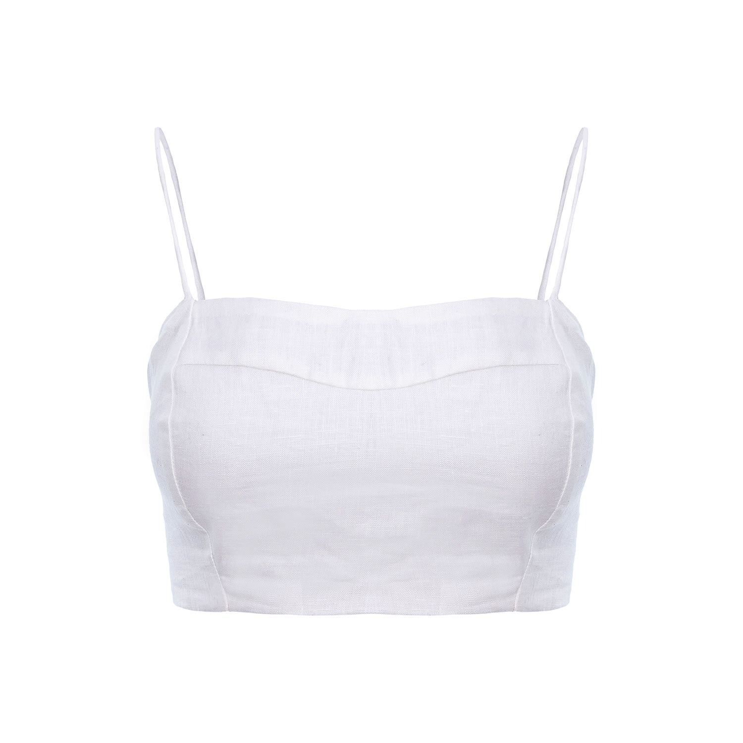 Framboise Women's Ximena White Linen Top In White