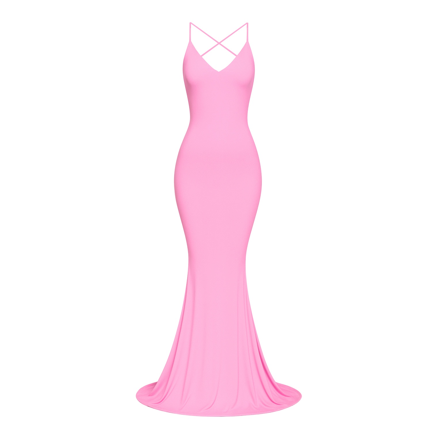 Moda Glam Women's Pink / Purple Eve Mermaid Gown- Candy Pink