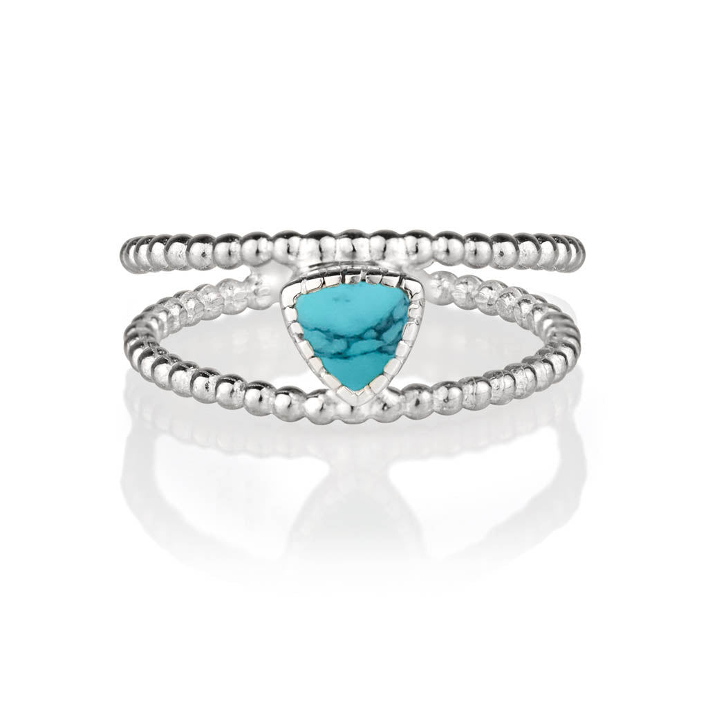Charlotte's Web Jewellery Women's Blue / Silver Trillion Rawa Silver Stacking Ring - Turquoise In Multi