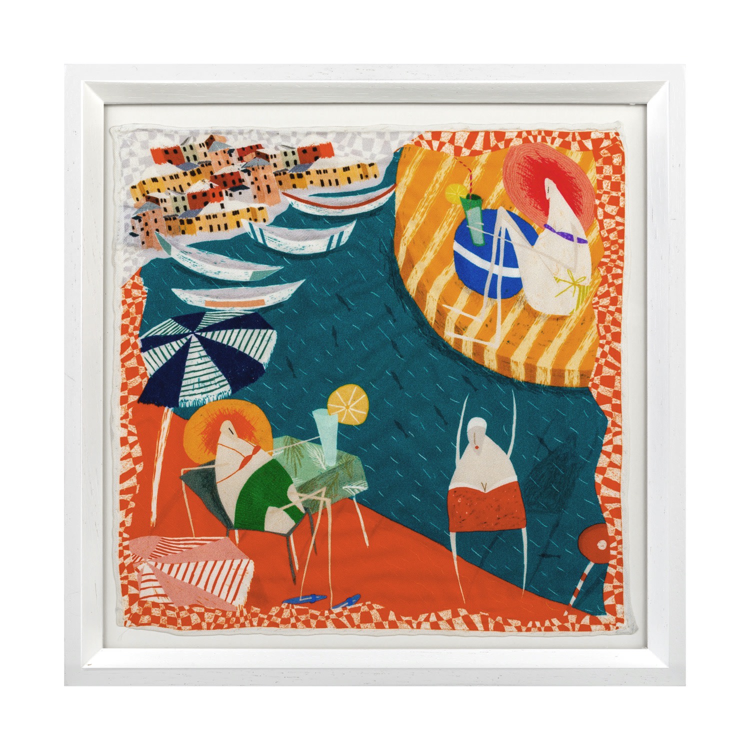 Un Poco Framed Silk Art Amalfi Coast