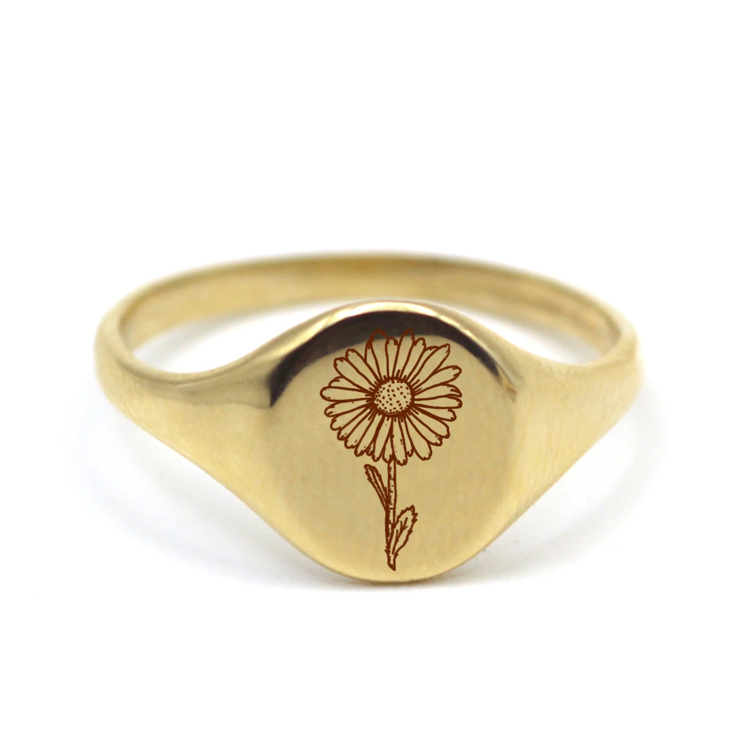 Women’s April Daisy Flower Gold Ring Vicstonenyc Fine Jewelry