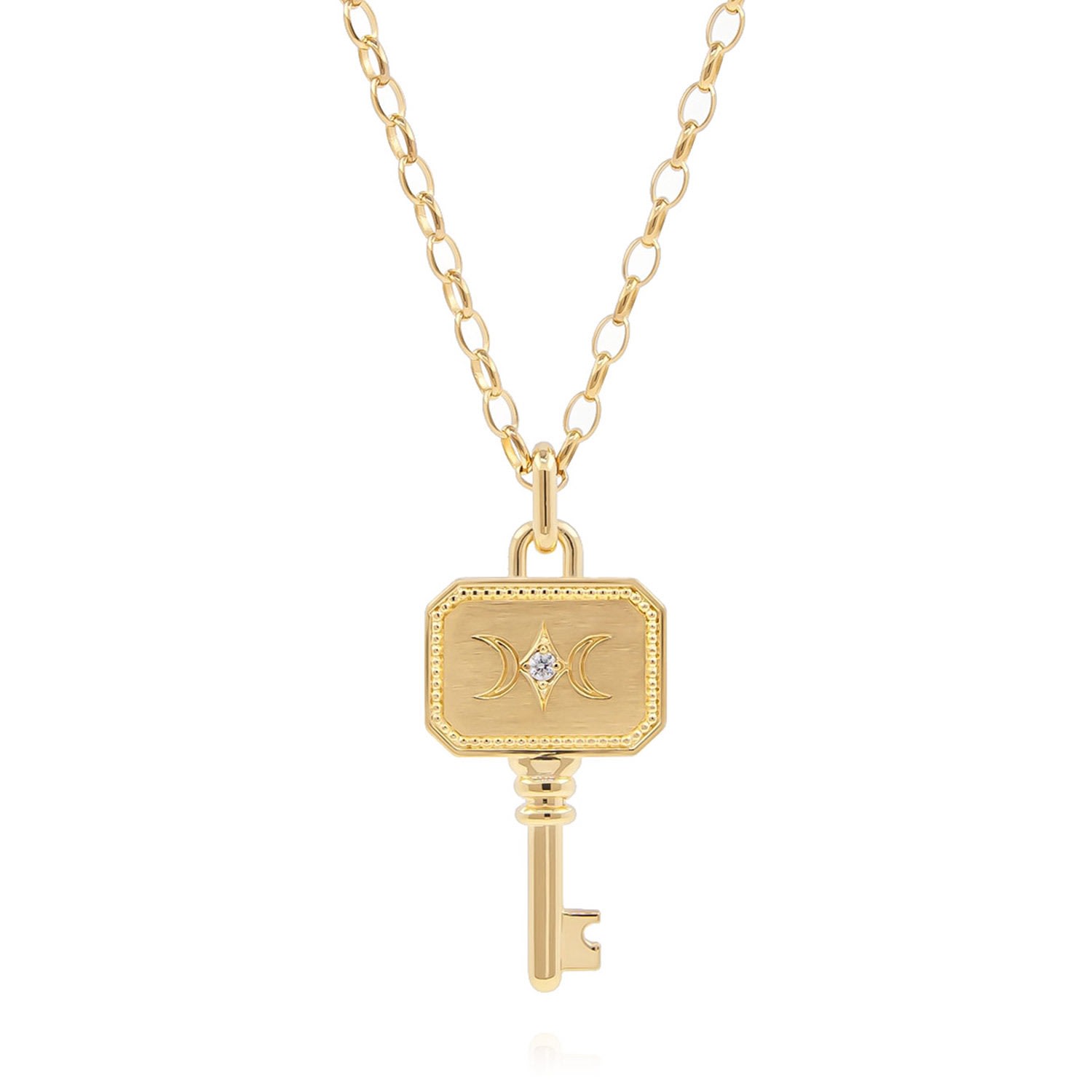 Cote Cache Women's  Key Pendant Chain Necklace - Gold In Gold