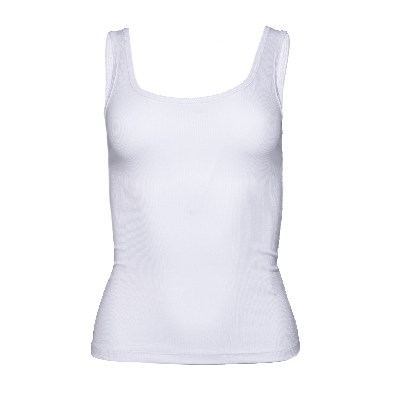 Women’s Clear Essential Scoop Neck Ribbed Sculpt-Body Tank In White Small Earth Body