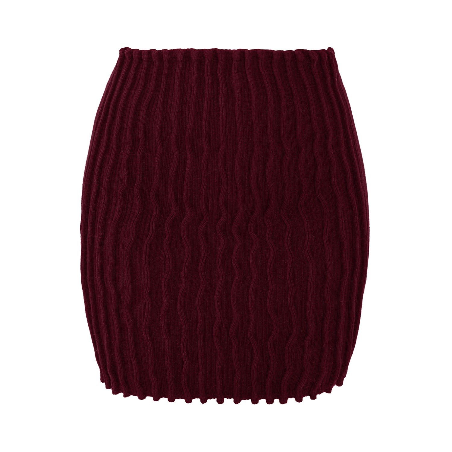 Women’s Hypha - Red Rib Knit Mini Skirt Medium Kargede