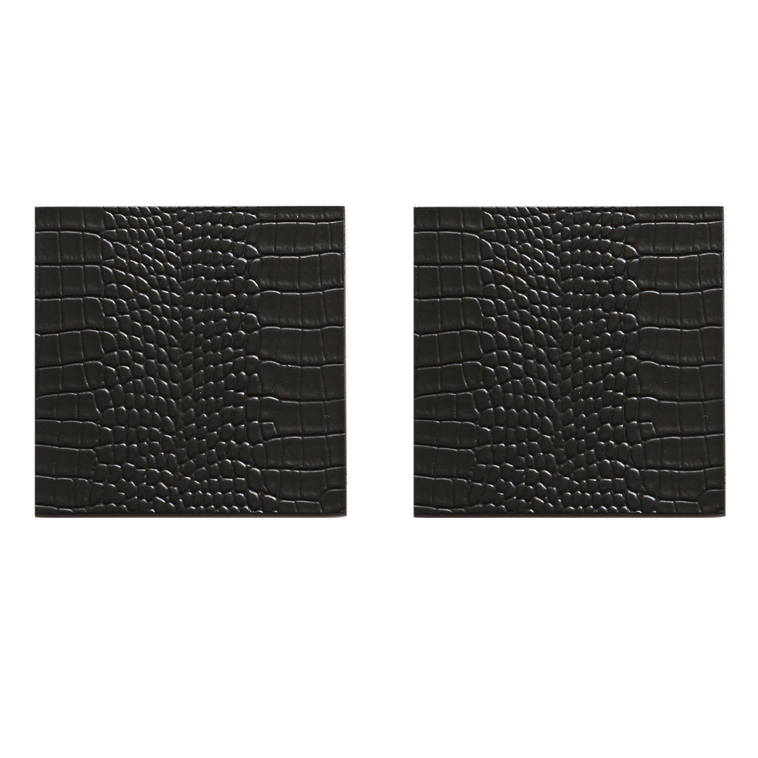 Posh Trading Company Set Of Two Coasters - Faux Python Black In Black